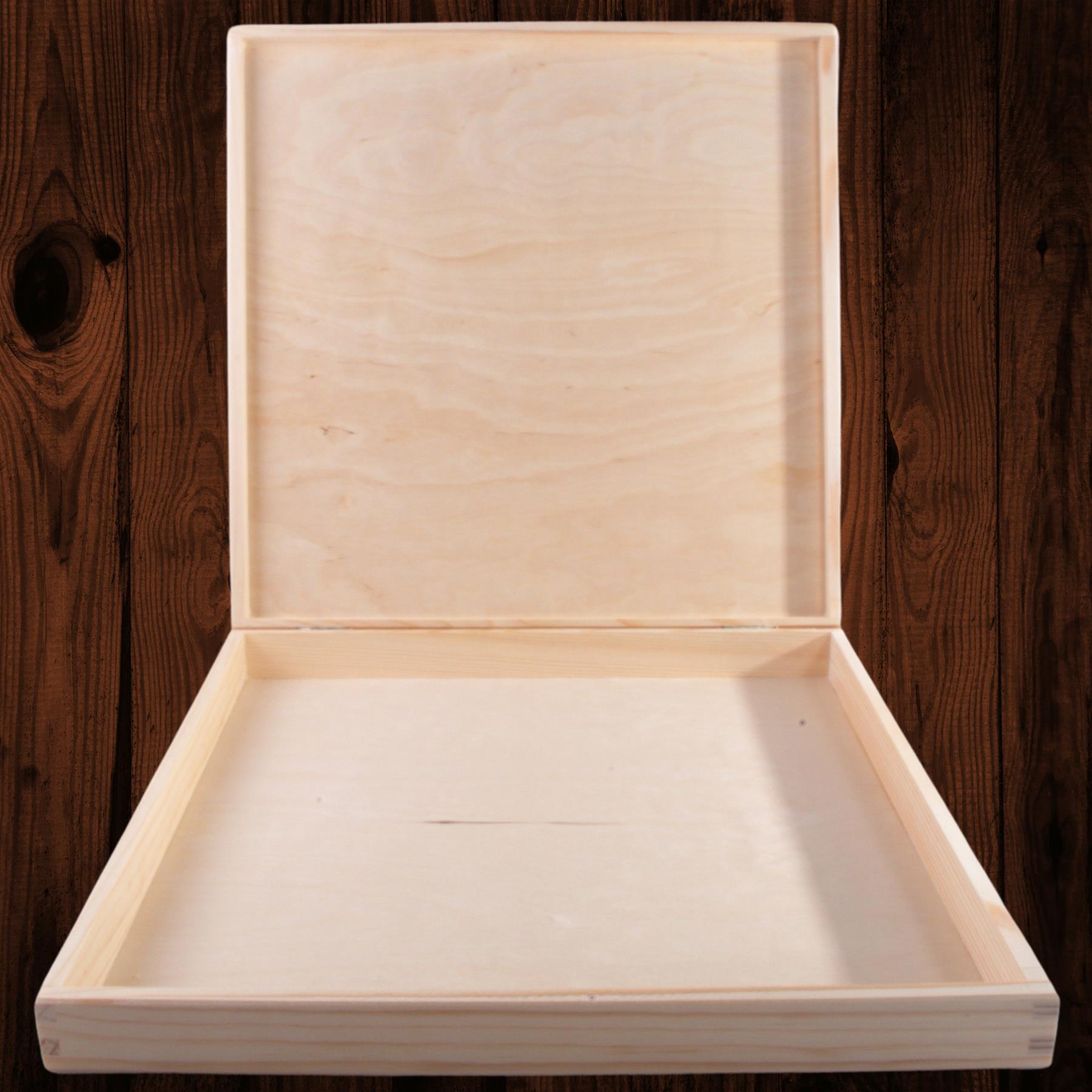 Square Wooden Lid Boxes | Plain Pine for Craft | Keepsake Trinket Memory Storage - Picture 217 of 238