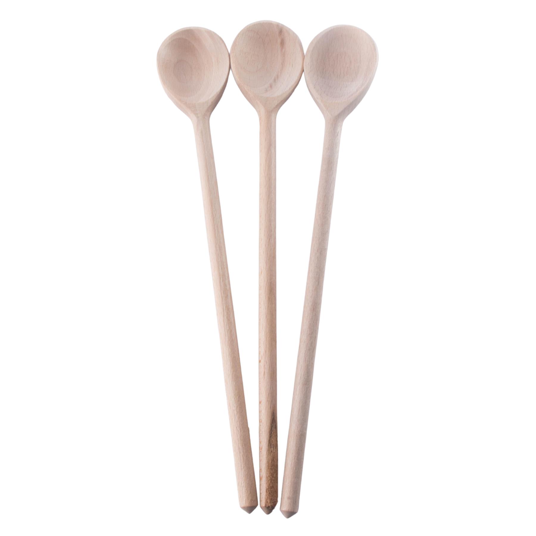 Long Narrow Wooden Spoon 29cm (11") Beechwood Non-Stick Cooking Kitchen Turner - Picture 18 of 40