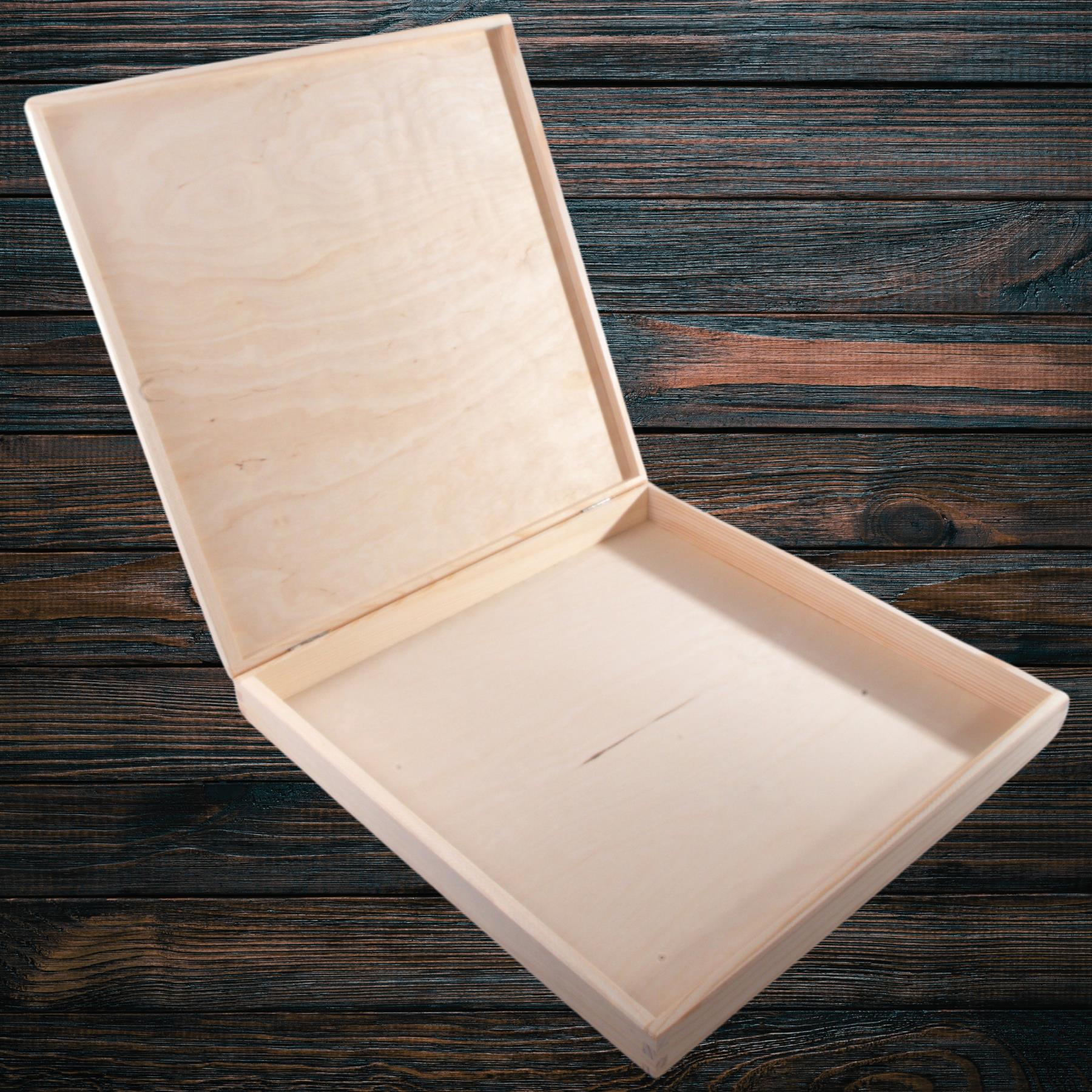 Square Wooden Lid Boxes | Plain Pine for Craft | Keepsake Trinket Memory Storage - Picture 220 of 238