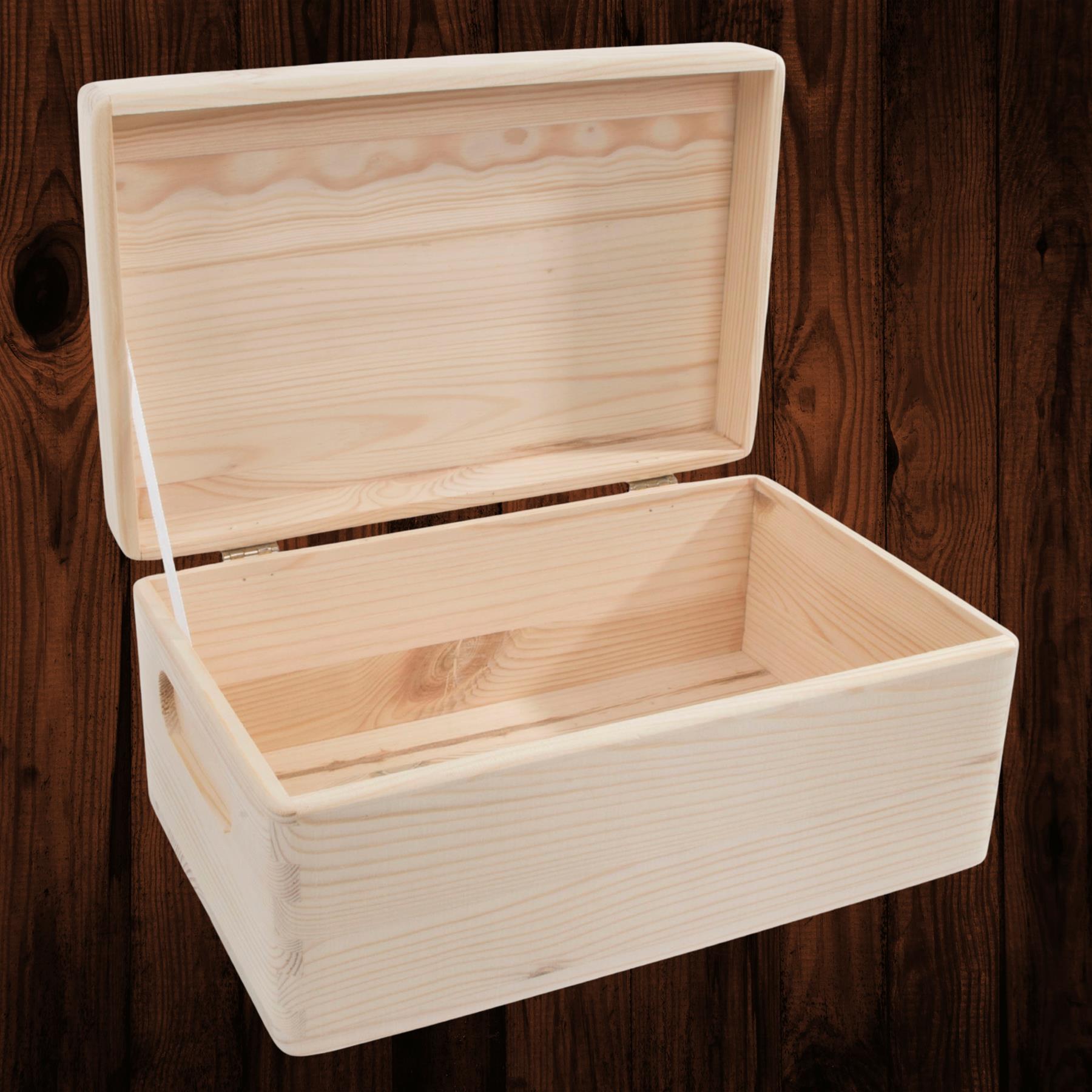 Wooden Lidded Decorative Memory Storage Chest Boxes / 5 Sizes / Small to Large - Picture 16 of 58