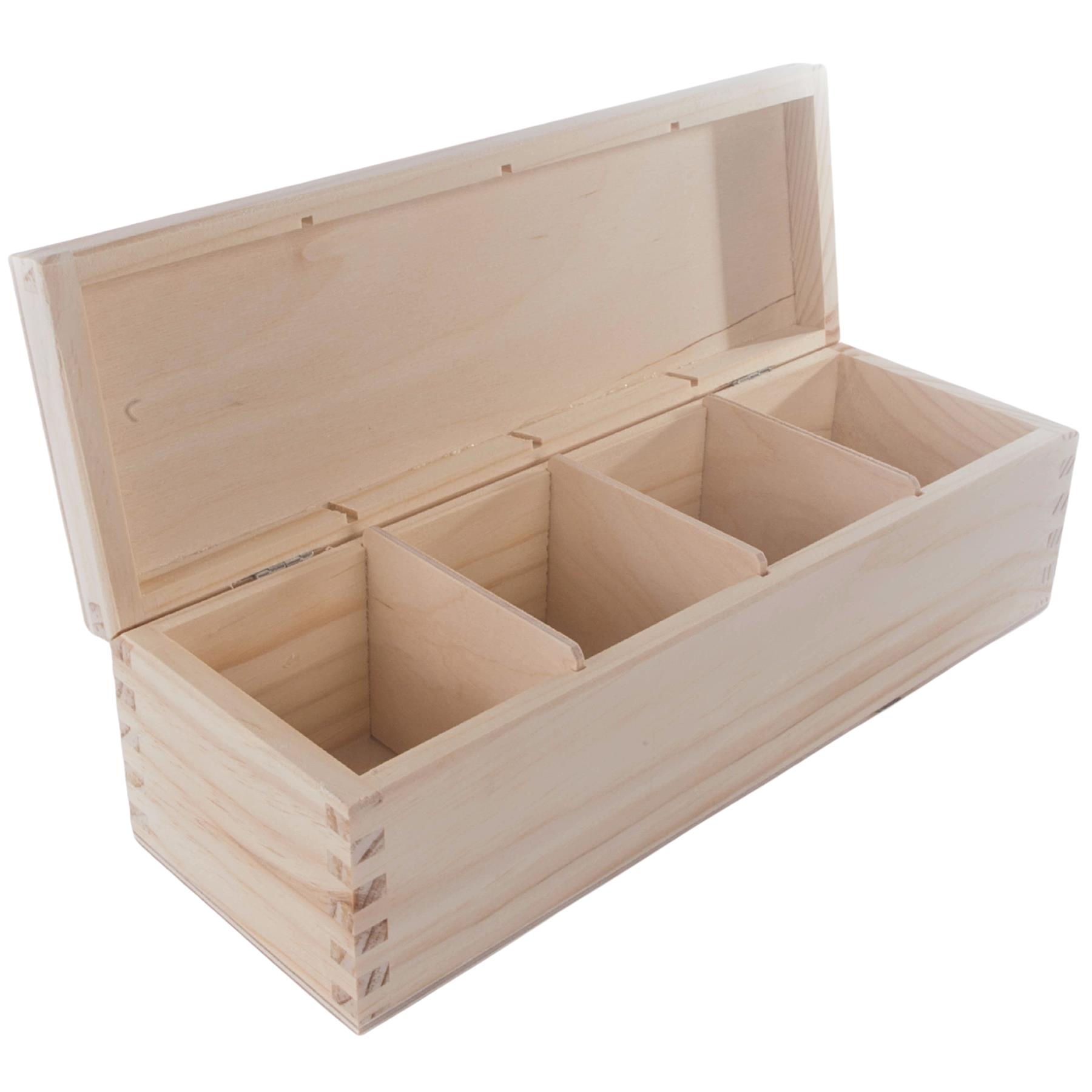 Holz Länglich Tee Box Ordnung Aufbewahrung Organizer Einfach Halter Etui 2-4 Fächer - Bild 44 von 48
