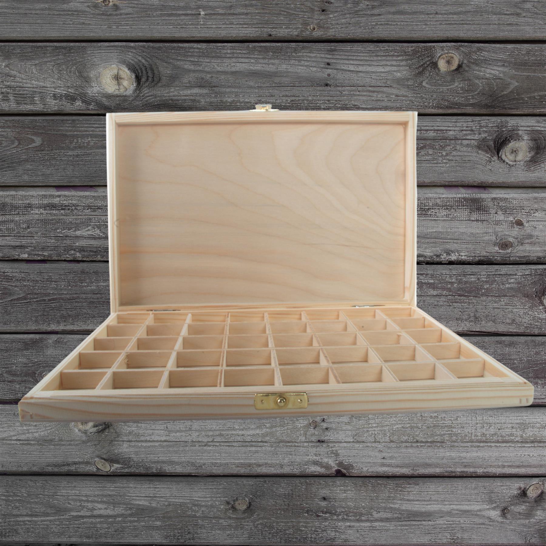 Wooden 40/50/70 Grids Gemstone Bead Jewellery Boxes Removable Dividers Organiser - Picture 16 of 48