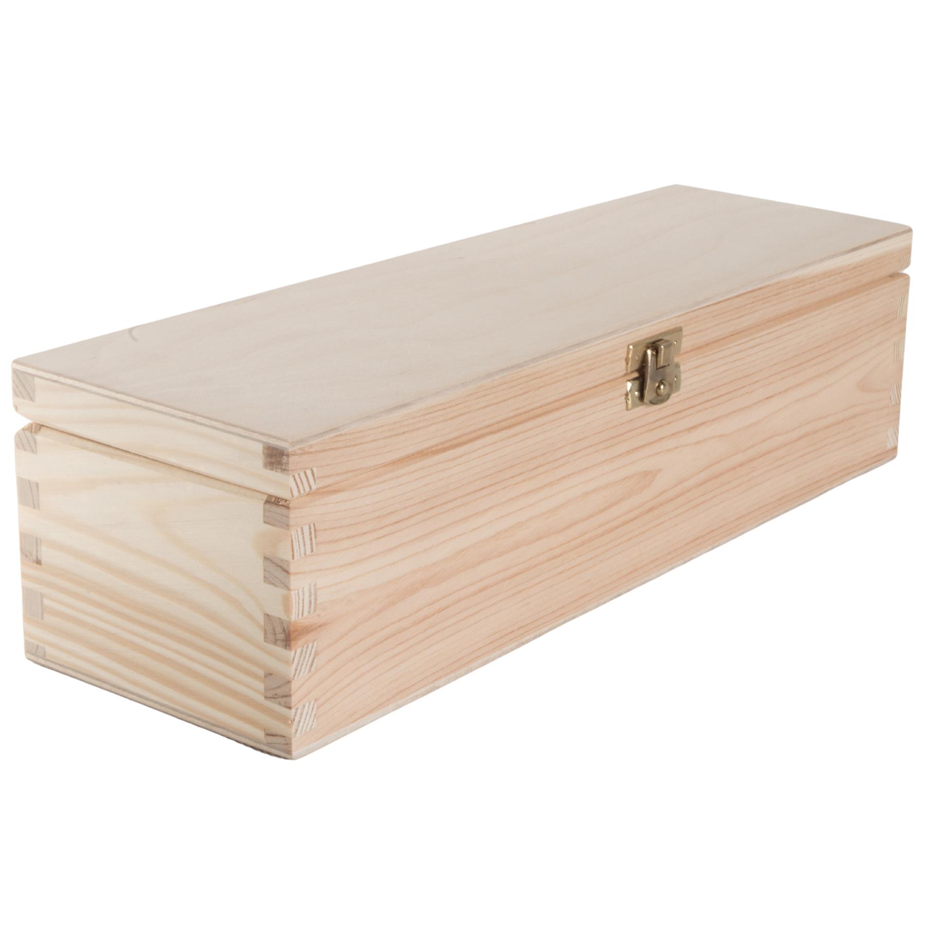 Rectangular Long Oblong Trinket Wooden Box Case / Plain Decorative Pine/ 2 Sizes - Picture 6 of 23