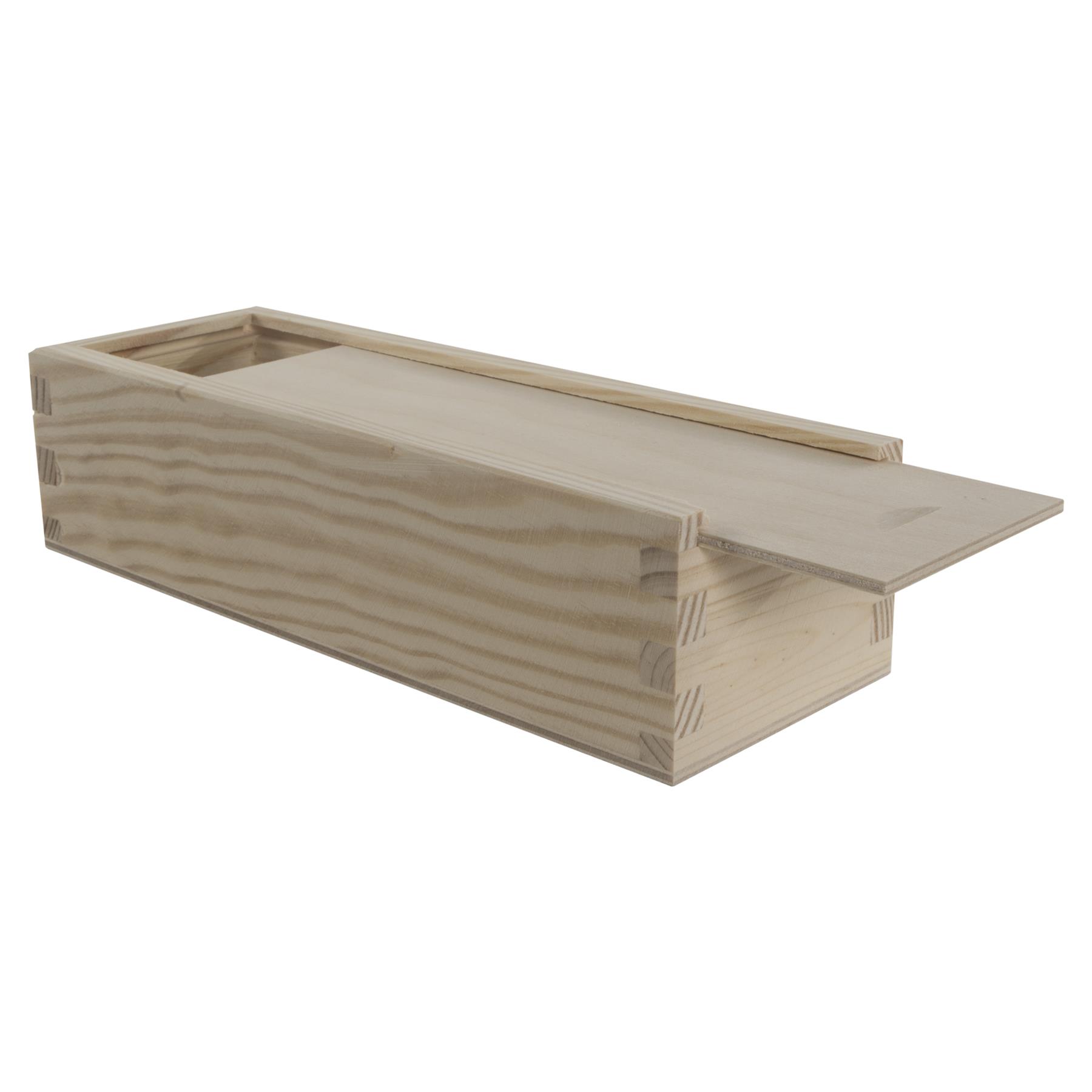 Caja de lápices profundos de madera Cepillo Crayones Tapa deslizante Titular Caso de regalo | 23x8x5.5cm - Imagen 39 de 52