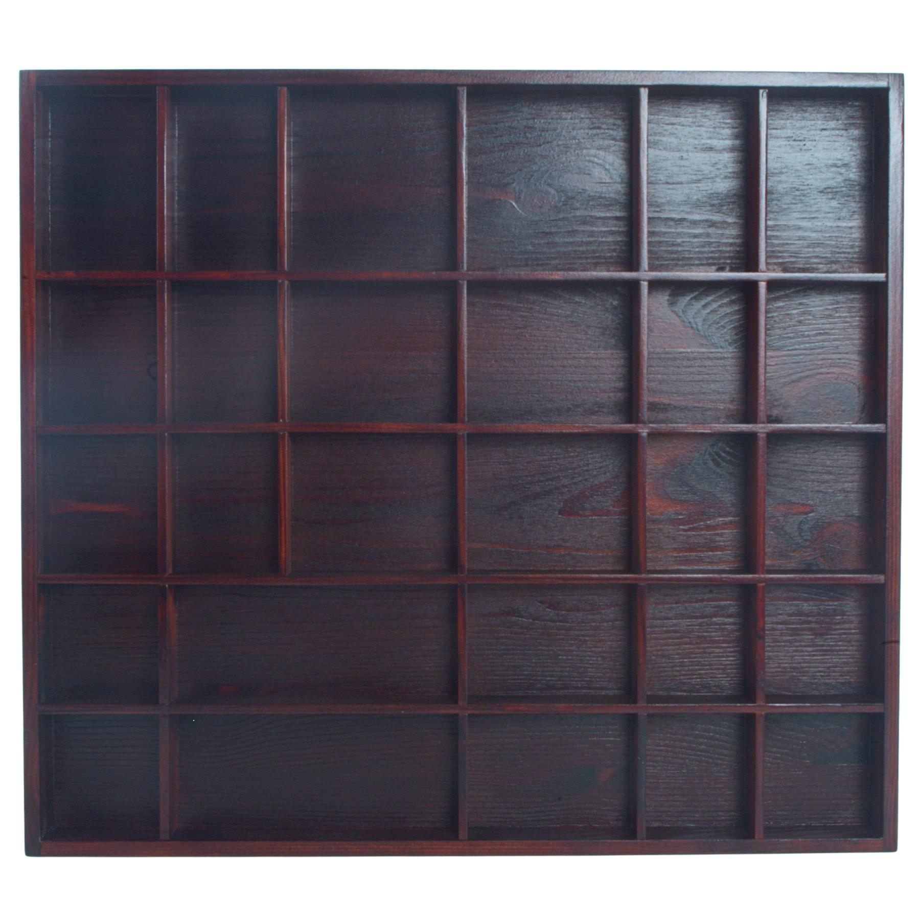 Wooden Display Cabinet Wall Trinket Shelf Tray 28 Compartments Choice of Colours - Picture 37 of 48