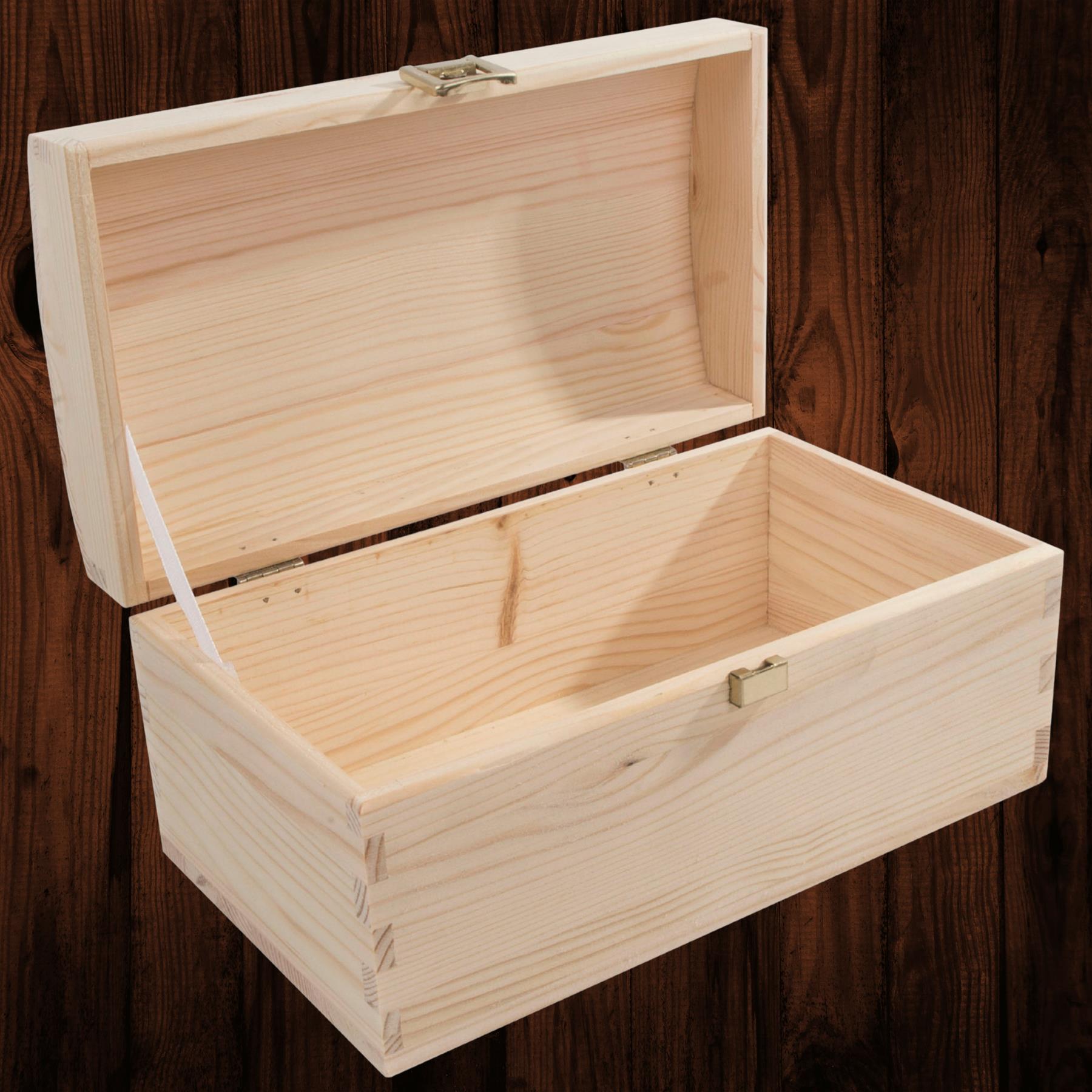 Wooden Storage Boxes / 5 Sizes / Treasure Chest Keepsake Trinket Memory Souvenir - Picture 4 of 70