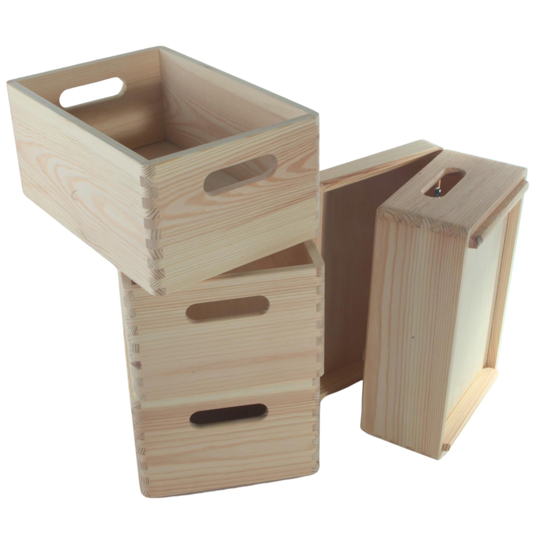 Wooden Stacking Storage Boxes Narrow Small Spaces Bathroom Kitchen Slim Crates - Picture 28 of 61