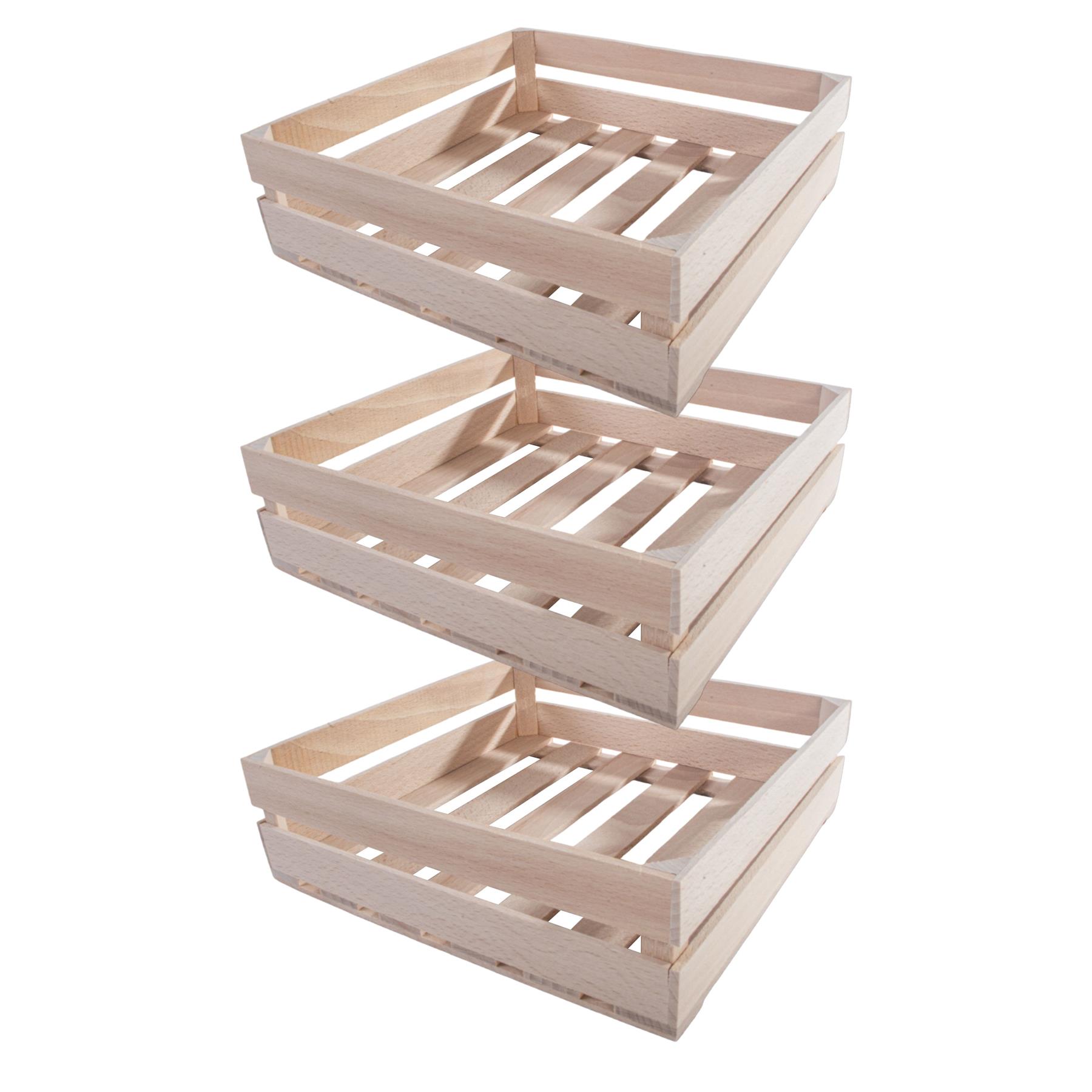 Small Square Wooden Crates Decorative Display Box Organisation Basket Plan Wood - Picture 26 of 31