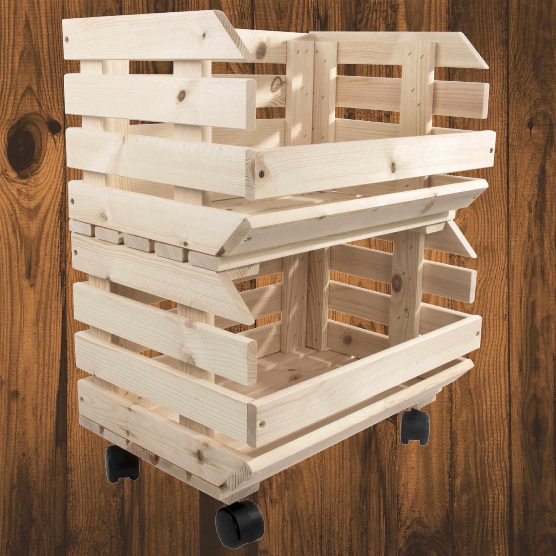 Wooden Unpainted Stackable Storage Box Crate Container Display Unit 1-3 Tier - Picture 26 of 49