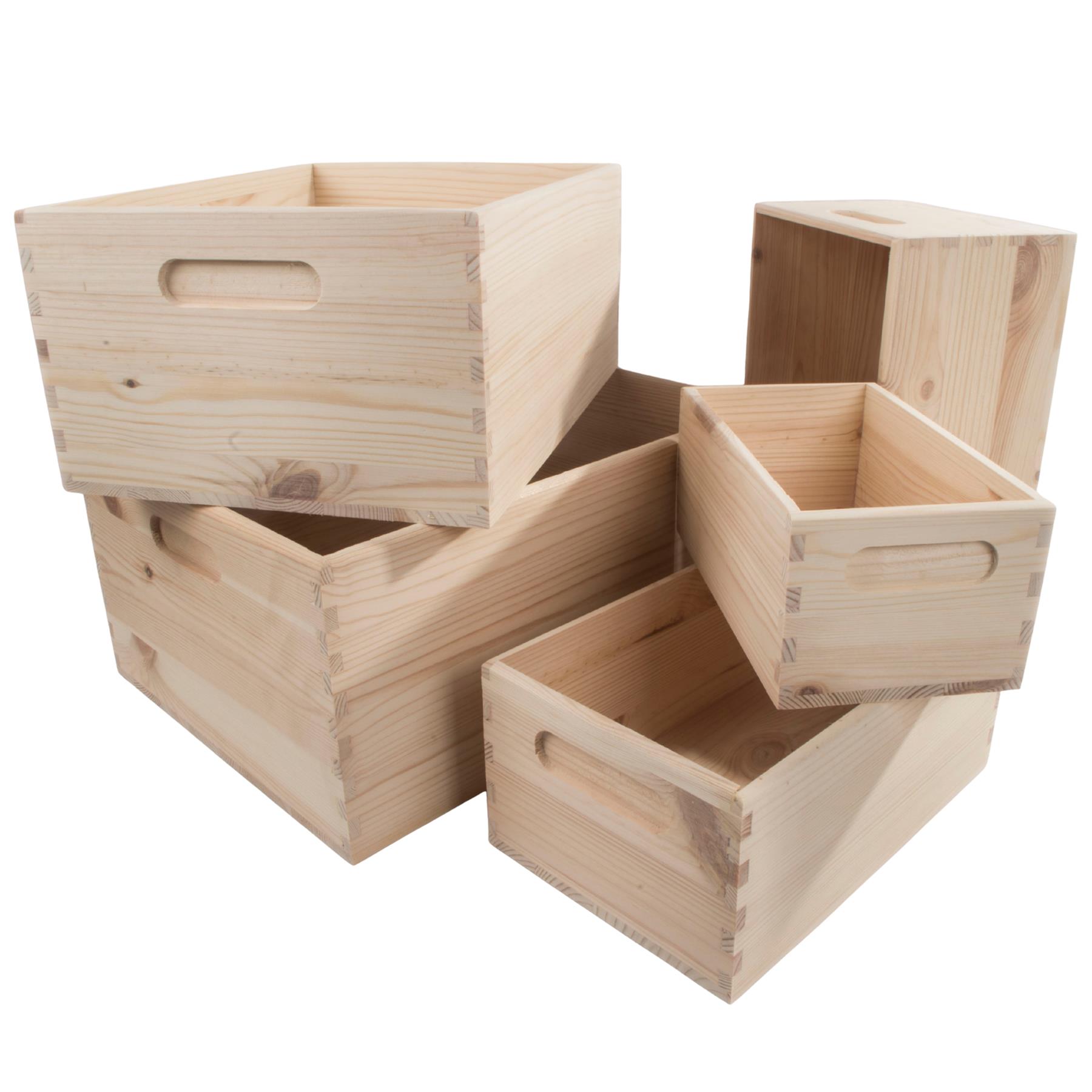 Pine Crate Chest Wooden Storage Box / 5 Sizes / Open Top / For Craft Decoupage - Picture 56 of 57