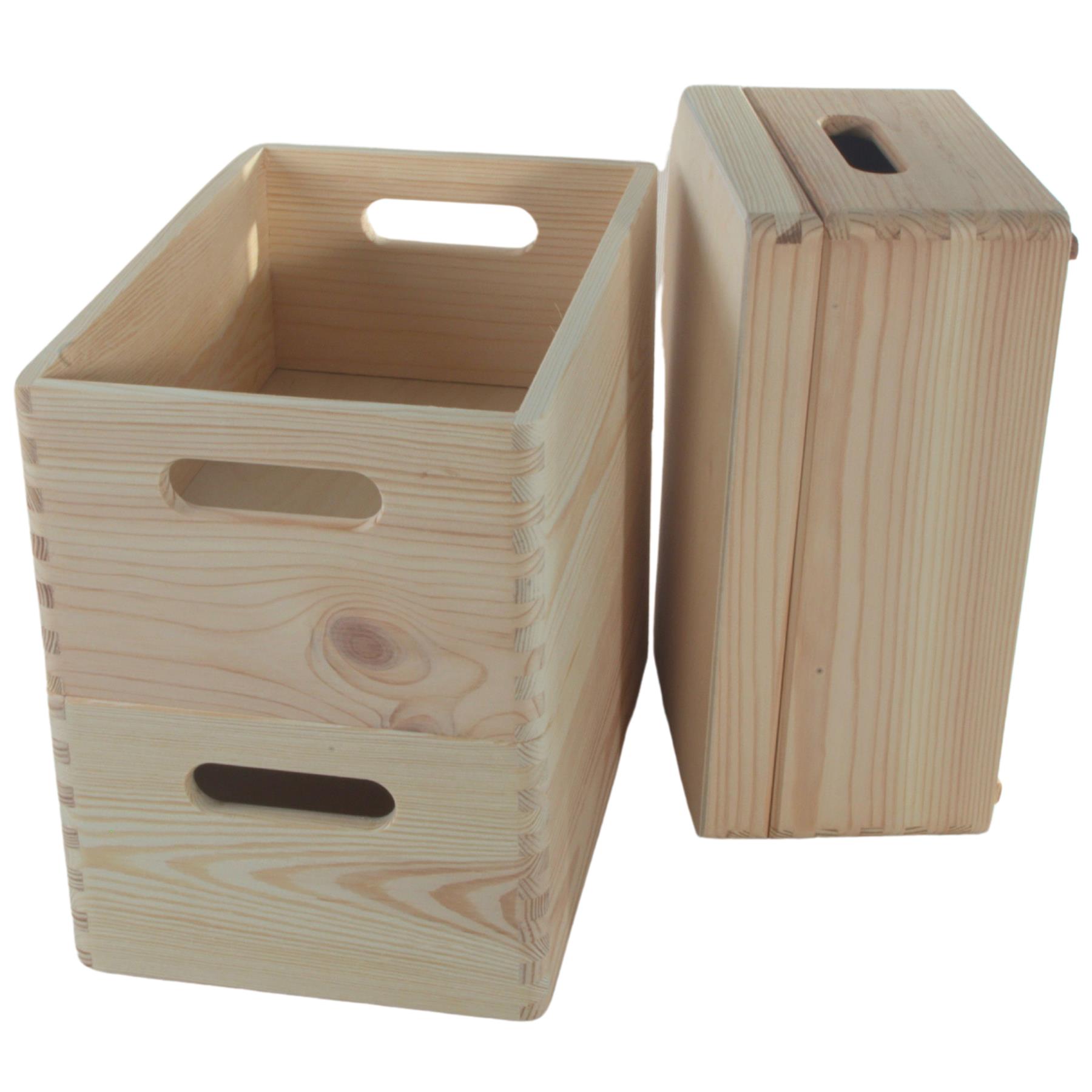 Wooden Stacking Storage Boxes Narrow Small Spaces Bathroom Kitchen Slim Crates - Picture 16 of 61