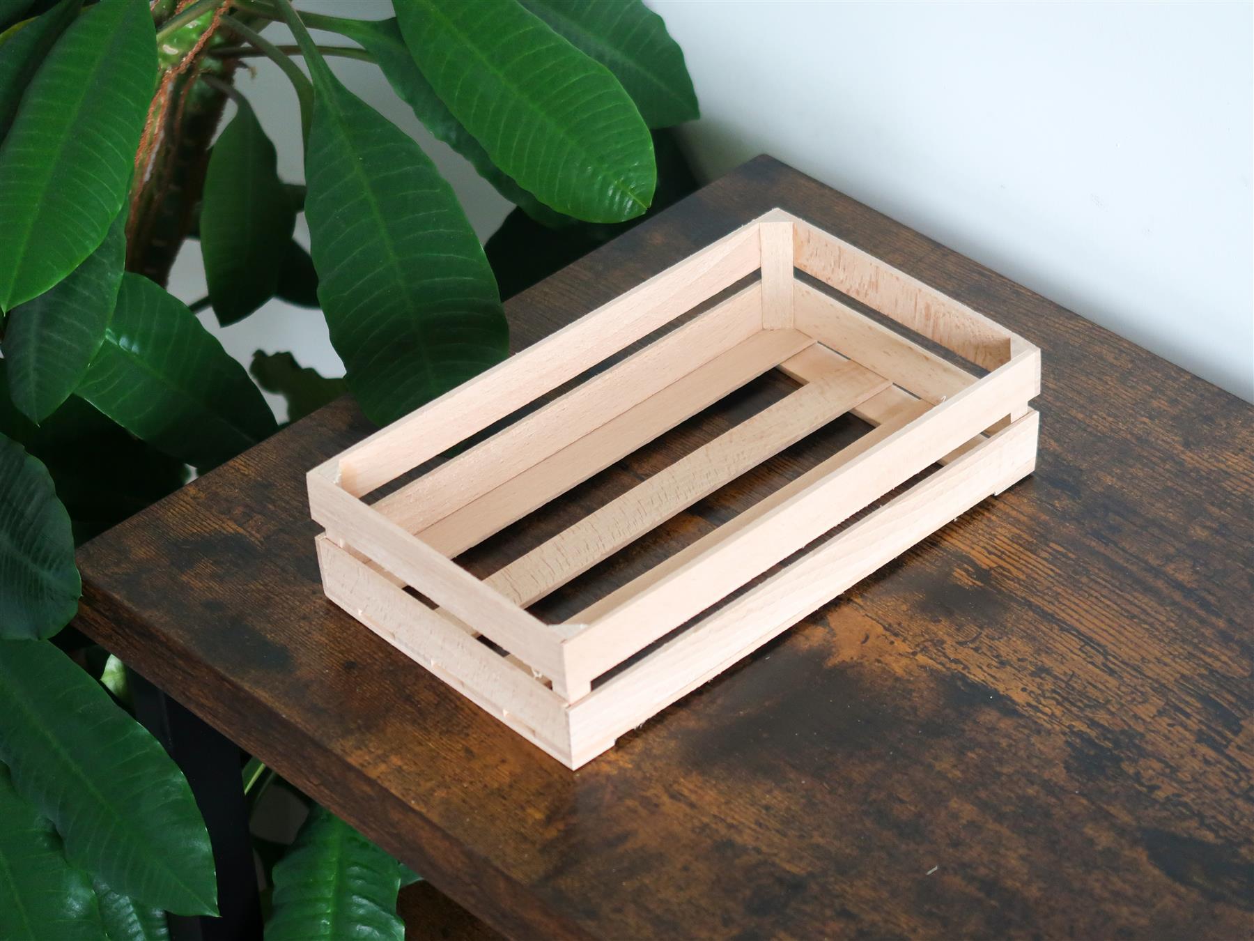 Small Wooden Crates Decorative Display Shelf Box Organisation Basket Plan Wood - Picture 25 of 32