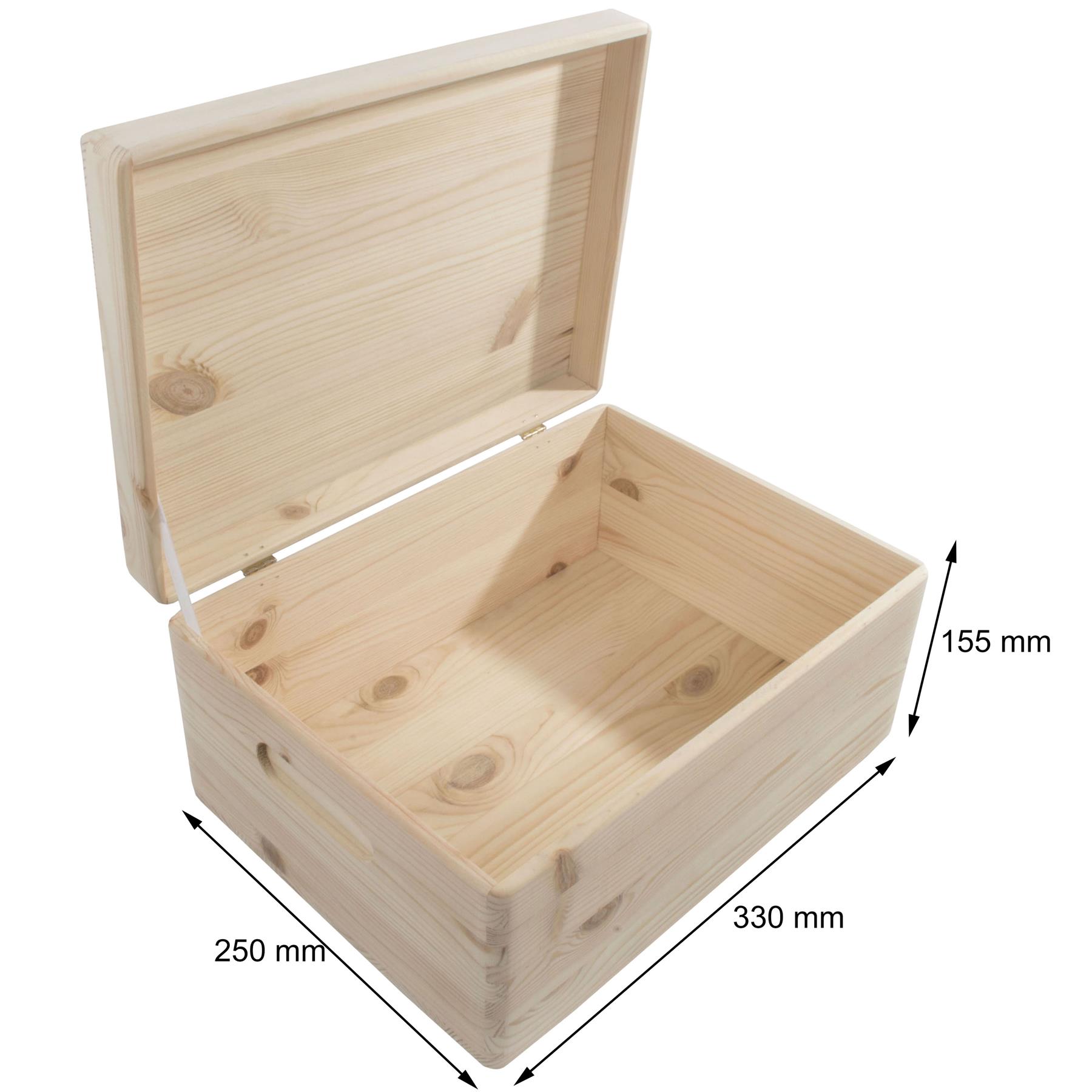 Wooden Lidded Decorative Memory Storage Chest Boxes / 5 Sizes / Small to Large - Picture 43 of 58