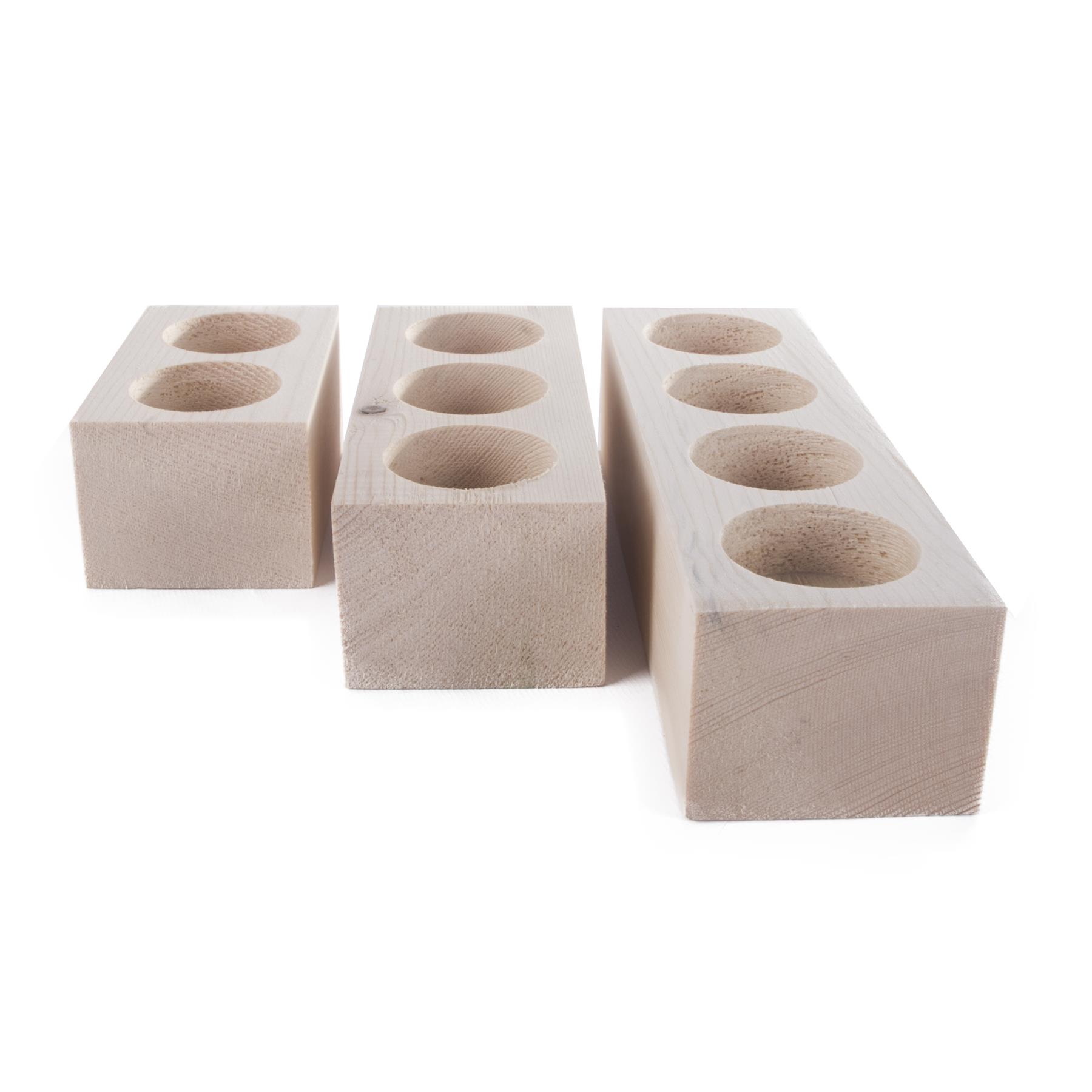 Wooden Tea Light Candle Holder | Craft Decorative Pine| Double Triple Quadruple - Picture 35 of 36