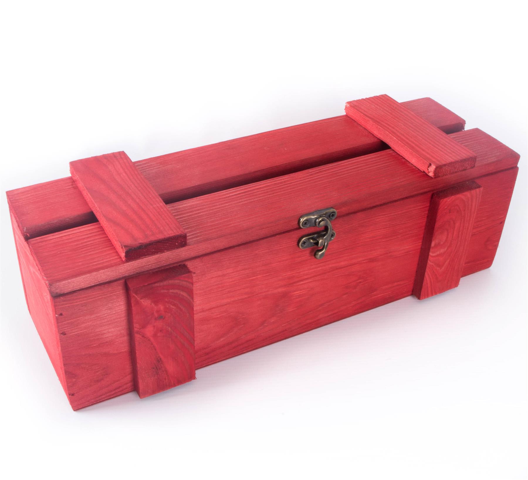 Wine Wooden Presentation Crates Gift Boxes with Hinged Lid & Clasp