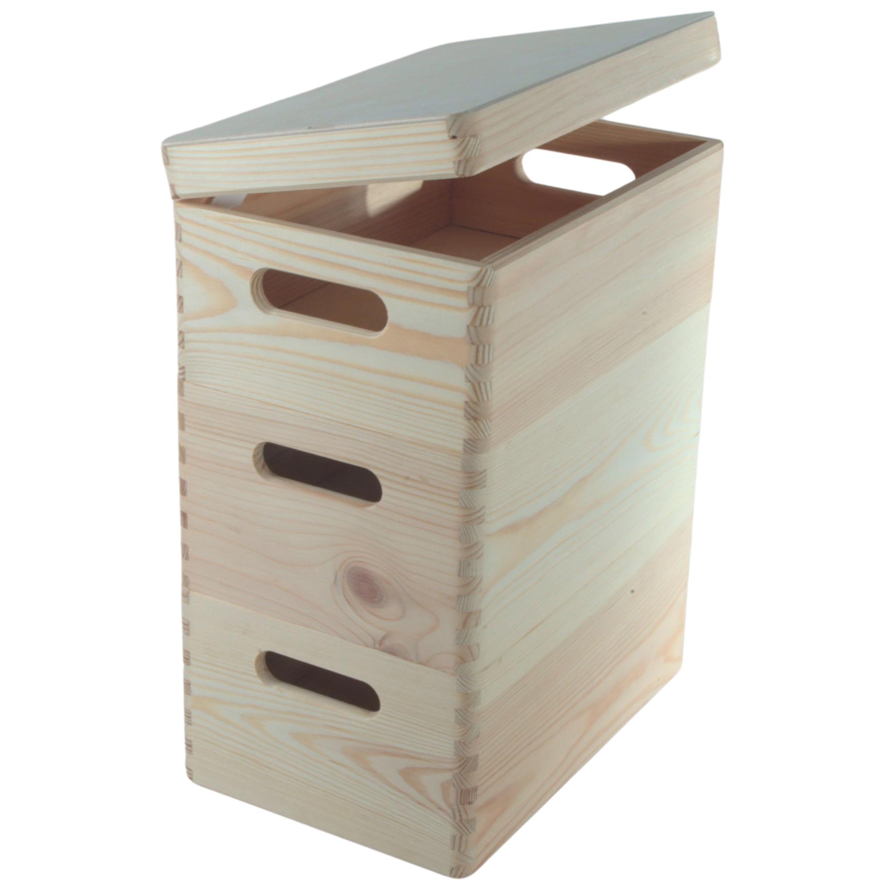 Wooden Stacking Storage Boxes Narrow Small Spaces Bathroom Kitchen Slim Crates - Picture 24 of 61