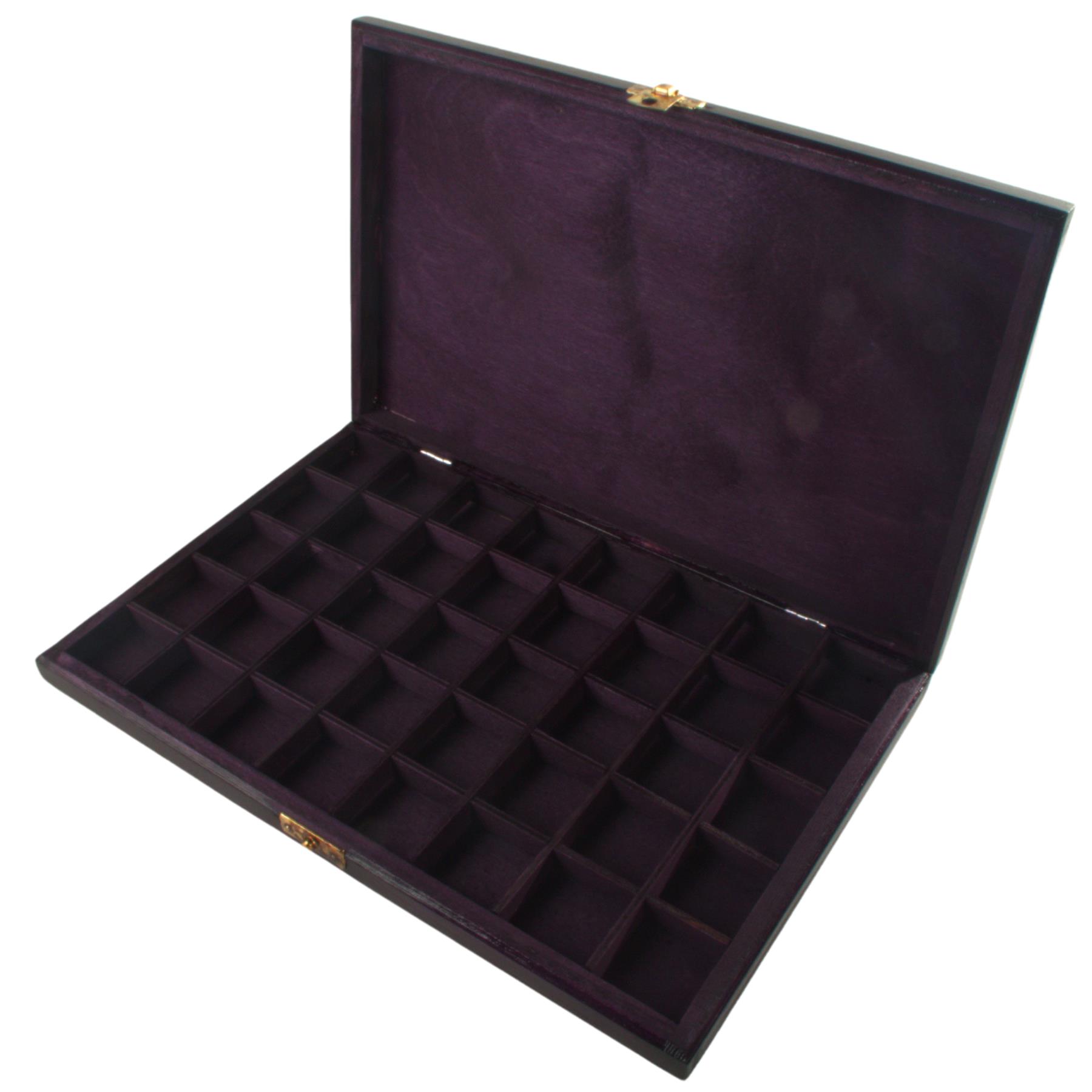 Hand-stained Wooden 40 Compartments Shallow Boxes for Gems Beads Jewellery - Picture 45 of 60