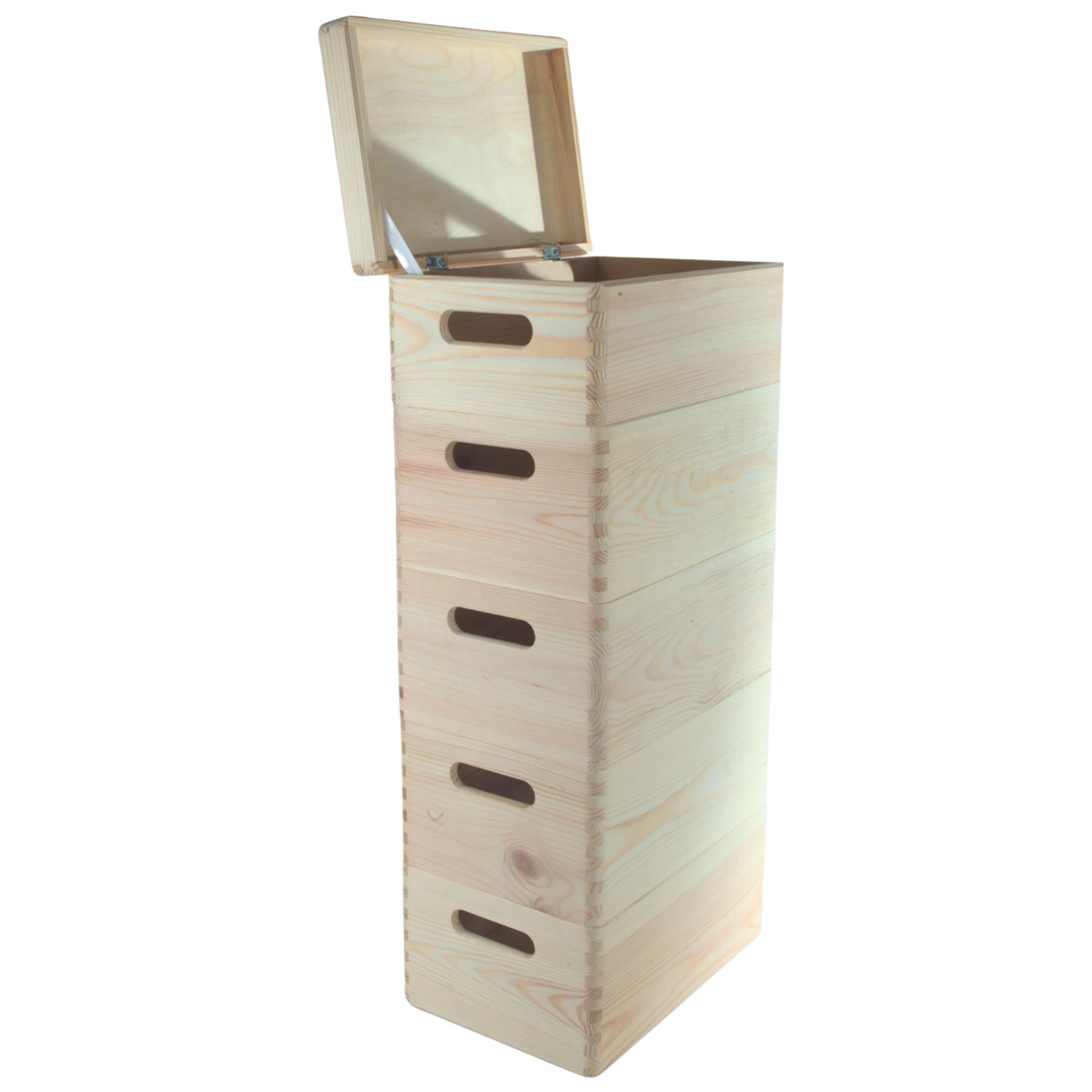 Wooden Stacking Storage Boxes Narrow Small Spaces Bathroom Kitchen Slim Crates - Picture 49 of 61