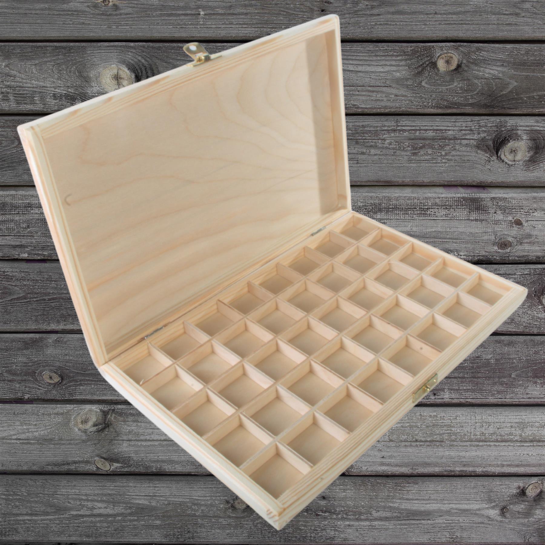 Wooden 40/50/70 Grids Gemstone Bead Jewellery Boxes Removable Dividers Organiser - Picture 13 of 48