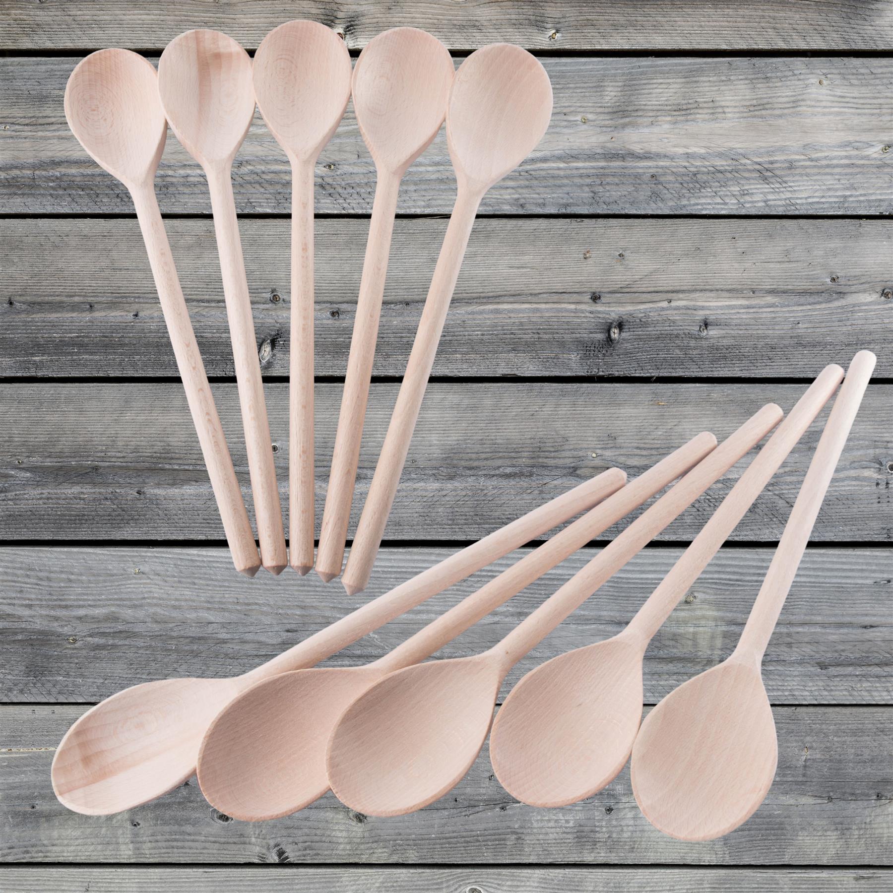 Regular Wooden Spoon 30cm (12") Long Beechwood Non-Stick Turner Kitchen Cooking - Picture 16 of 52