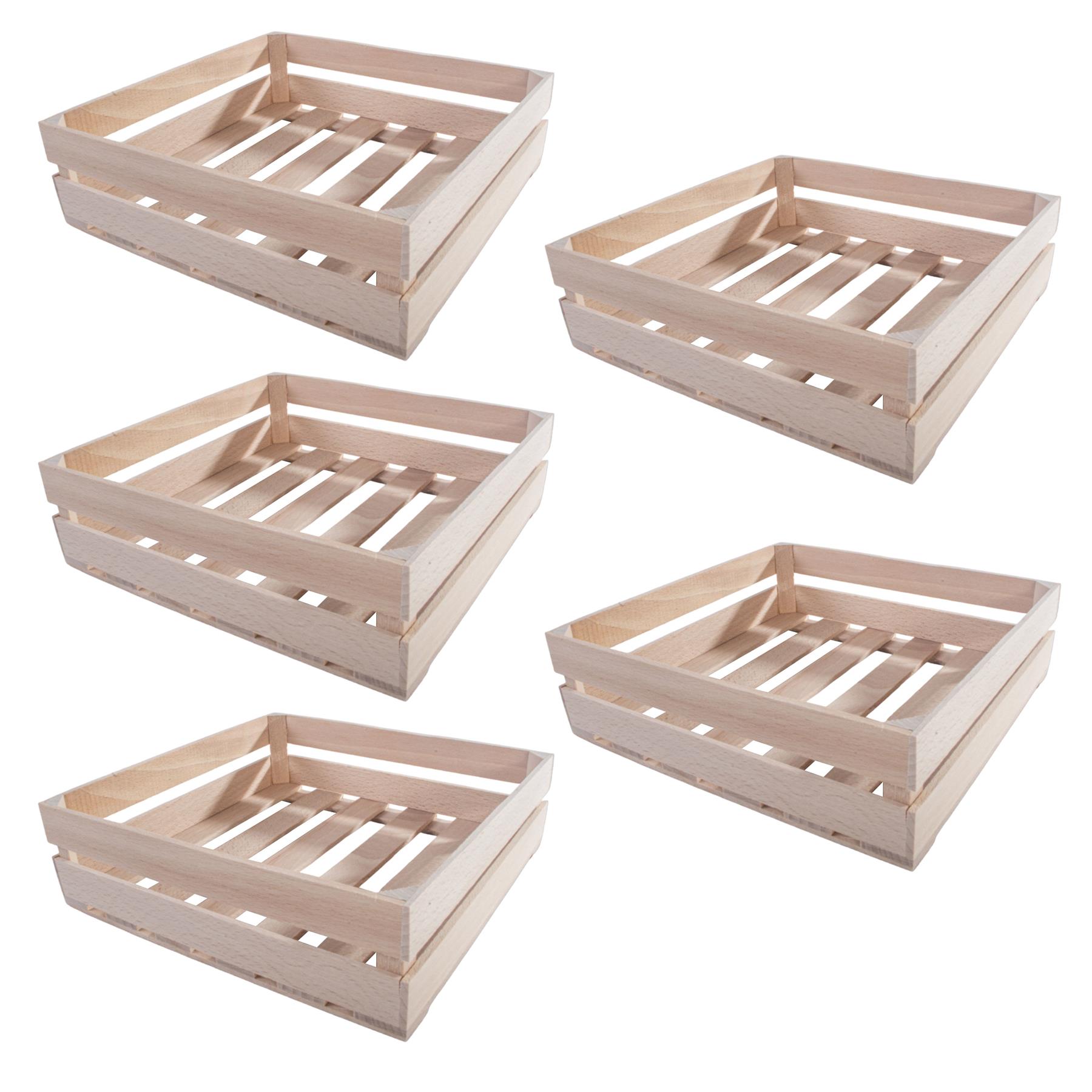 Small Square Wooden Crates Decorative Display Box Organisation Basket Plan Wood - Picture 28 of 31