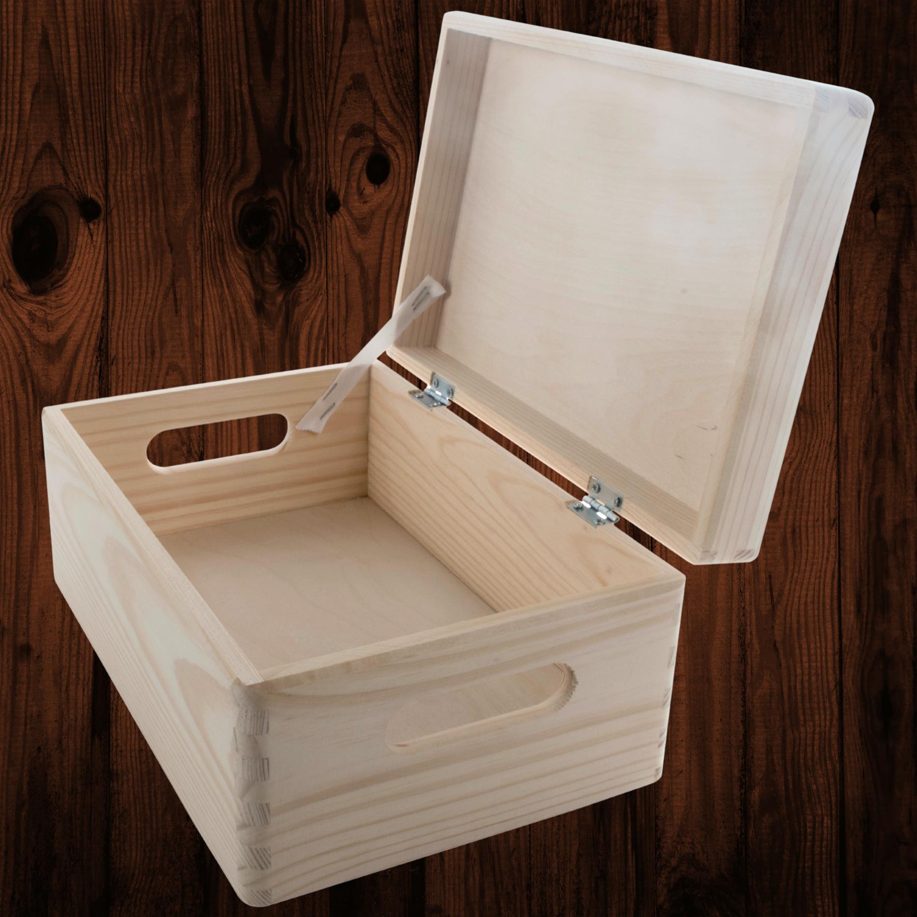 Under-bed Wooden Unfinished Containers | Choice of Sizes | Keepsake Chests w/Lid - Picture 4 of 72