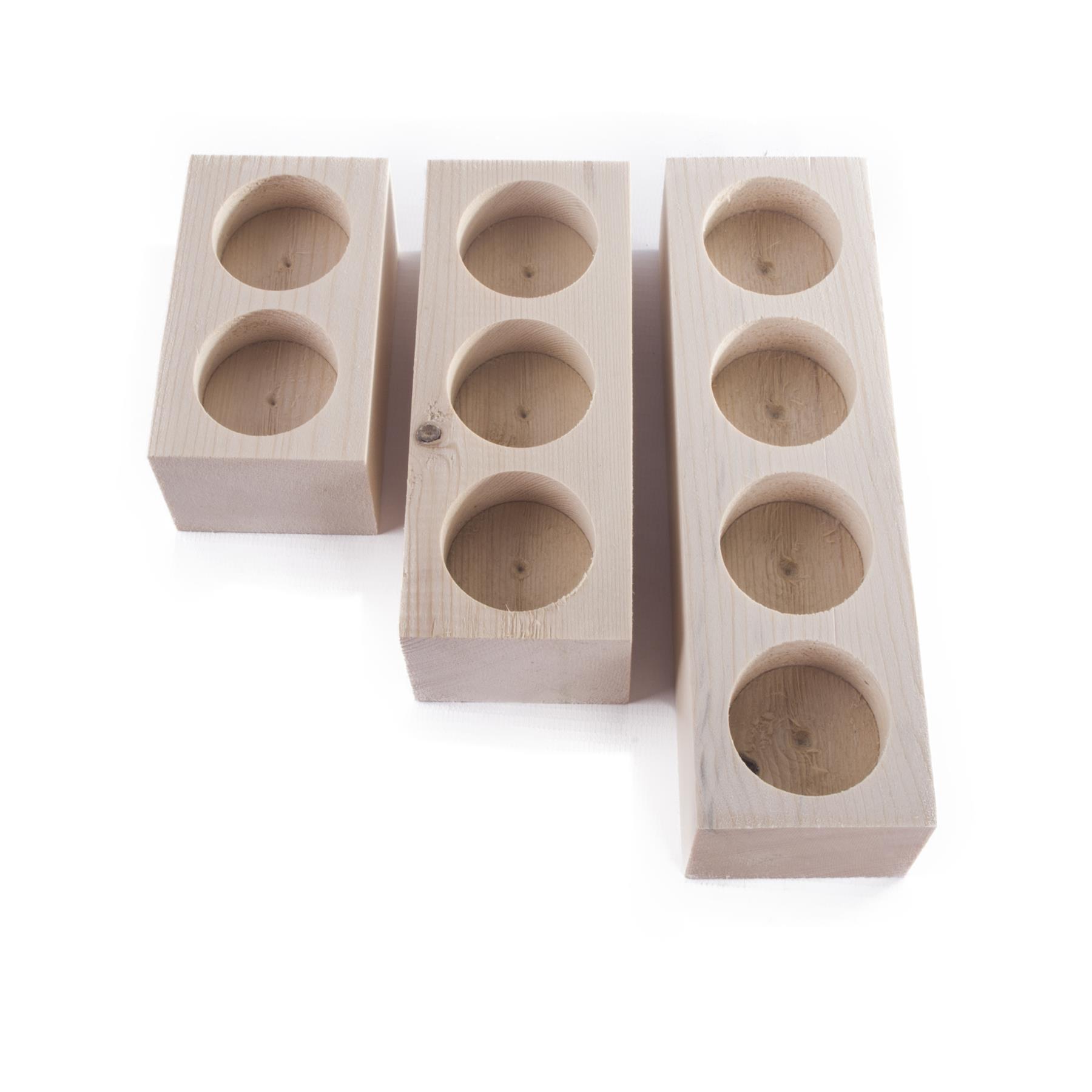 Wooden Tea Light Candle Holder | Craft Decorative Pine| Double Triple Quadruple - Picture 36 of 36