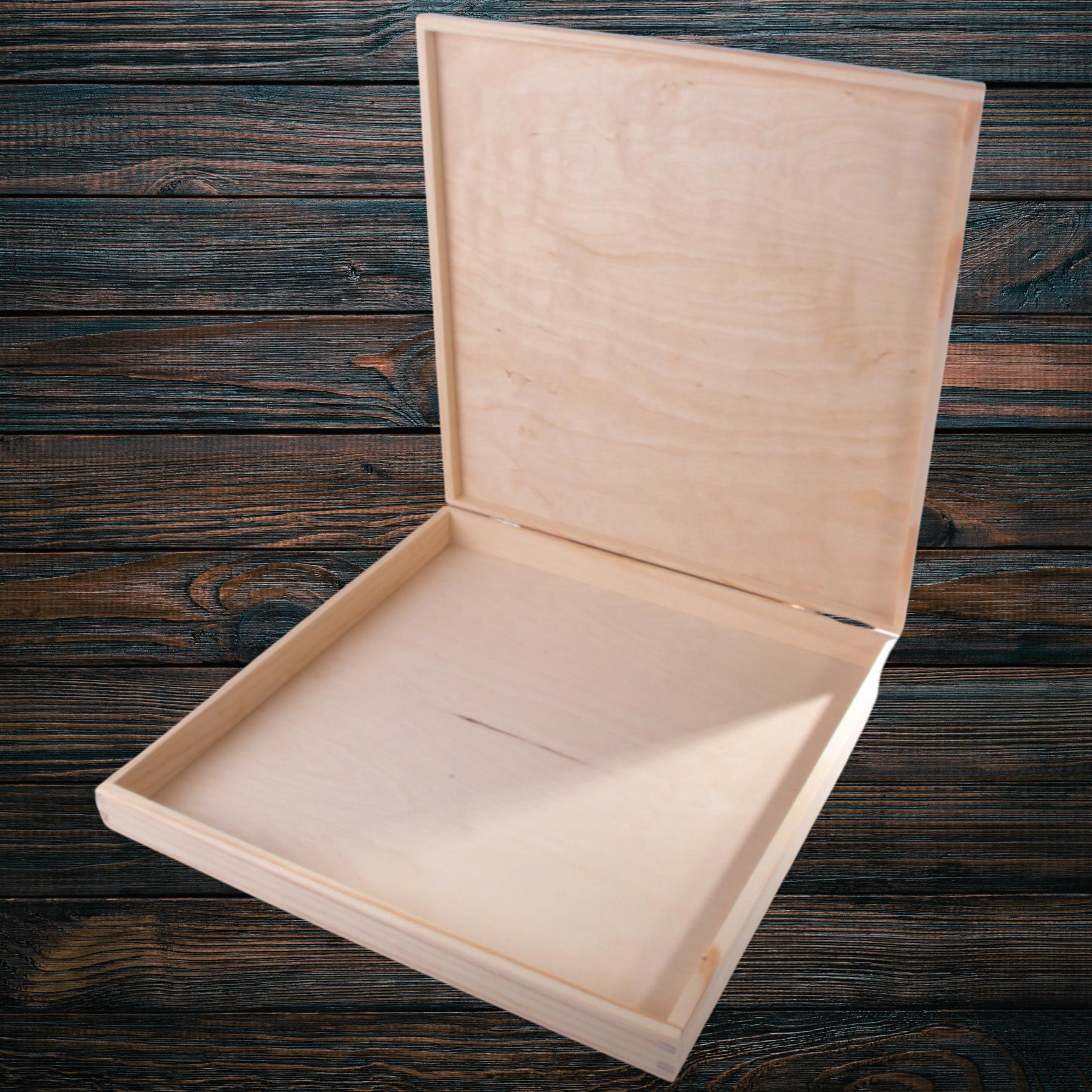 Square Wooden Lid Boxes | Plain Pine for Craft | Keepsake Trinket Memory Storage - Picture 221 of 238