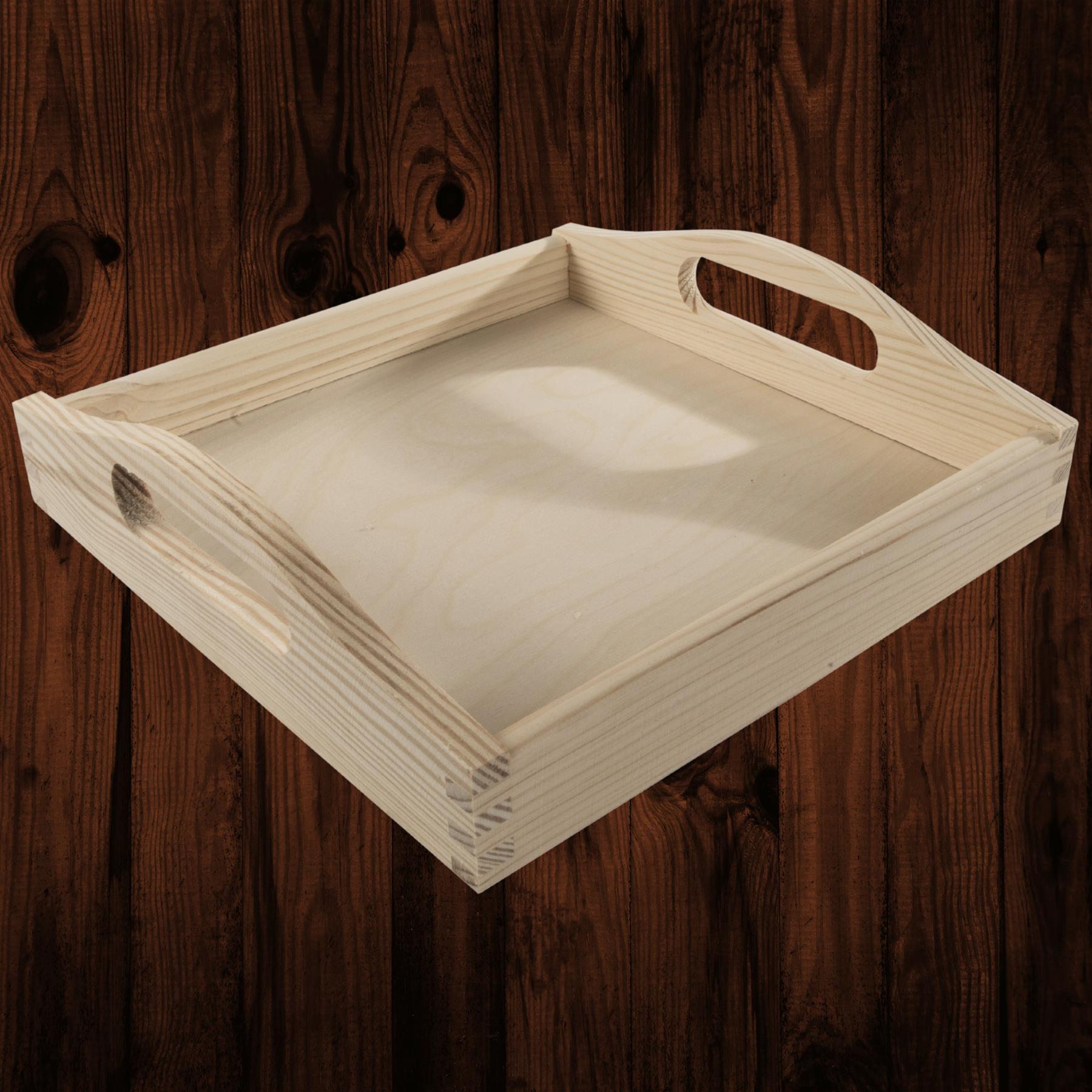 Decorative Serving Trays | Plain Pinewood | Tea Coffee Milk Breakfast Parties - Picture 4 of 144