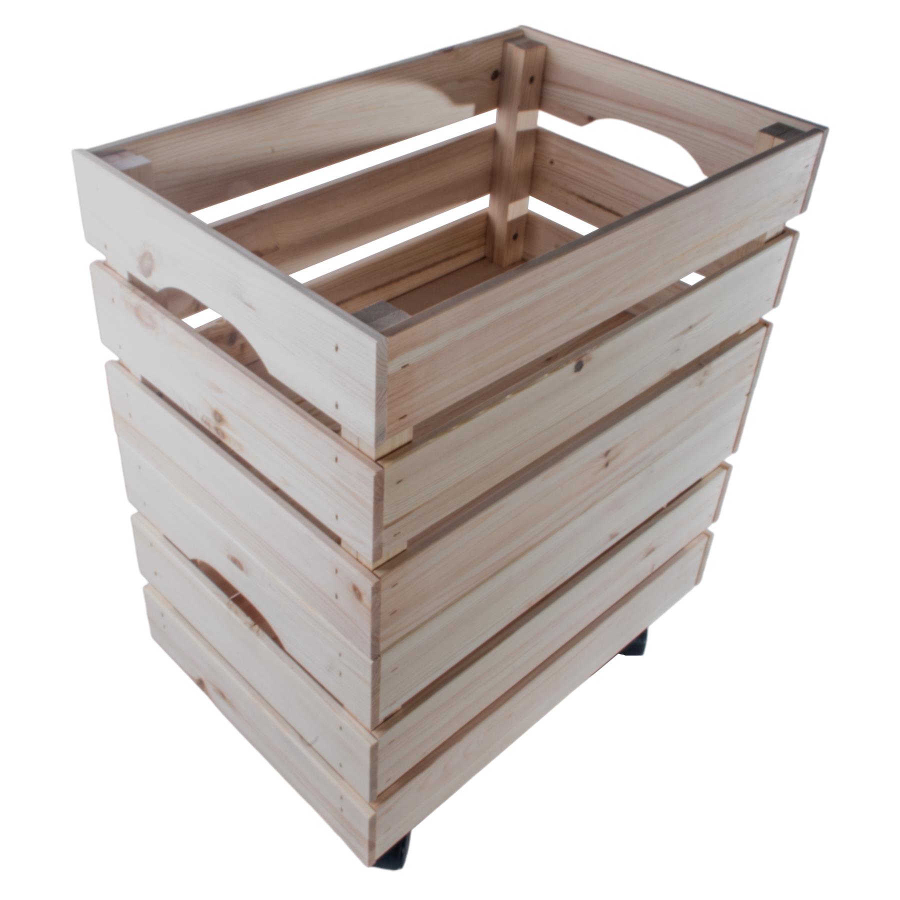 Large Wooden Crate With Wheels |1-4 Tier| Plain Pine Saving Space Storage Box - Picture 26 of 60