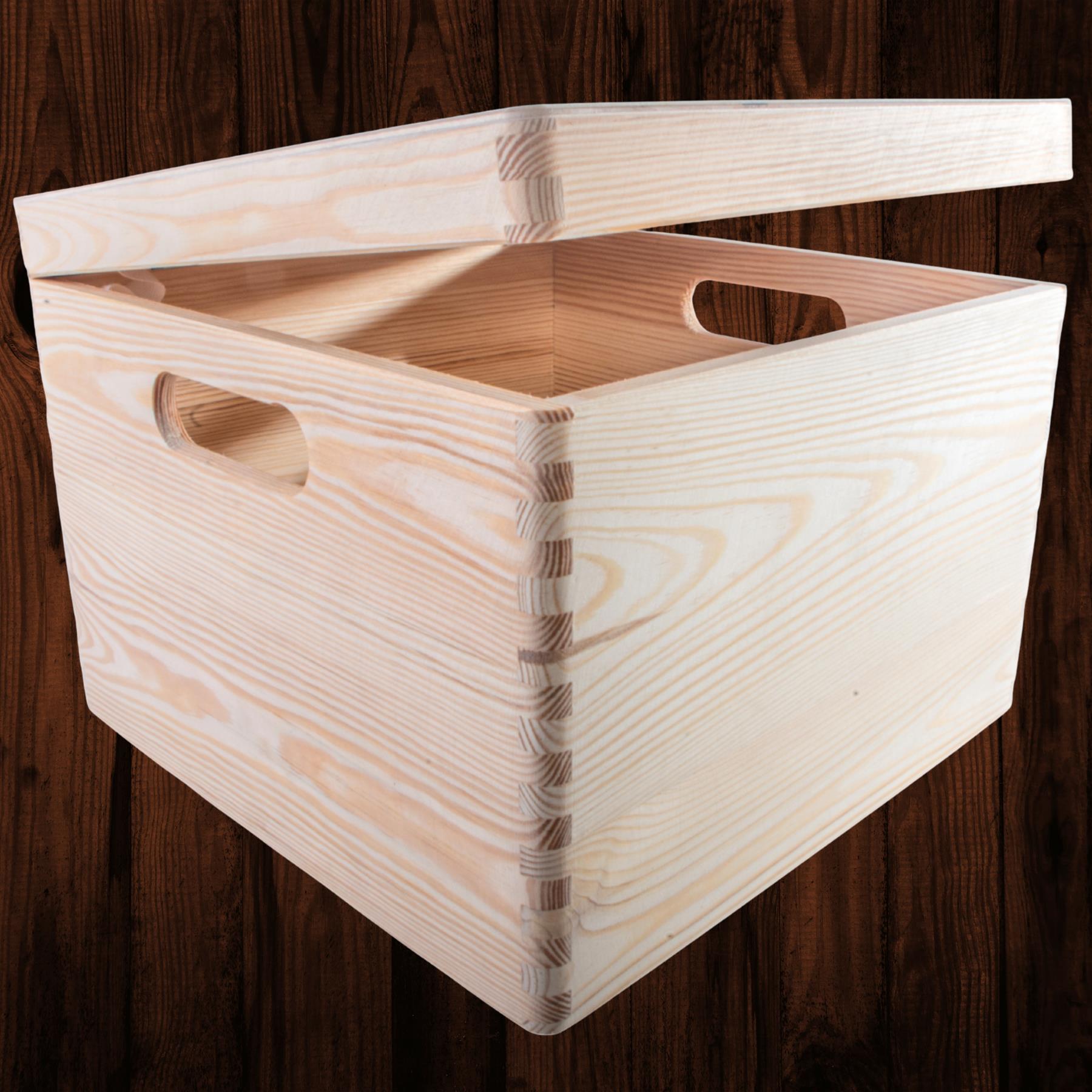Under-bed Wooden Unfinished Containers | Choice of Sizes | Keepsake Chests w/Lid - Picture 40 of 72