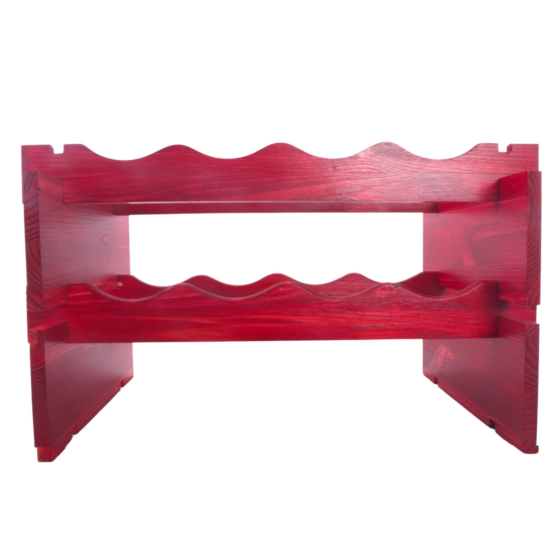 Weinregal aus Holz freistehend stapelbar modulare Wellenanzeige Flaschenhalter Regal - Bild 25 von 50