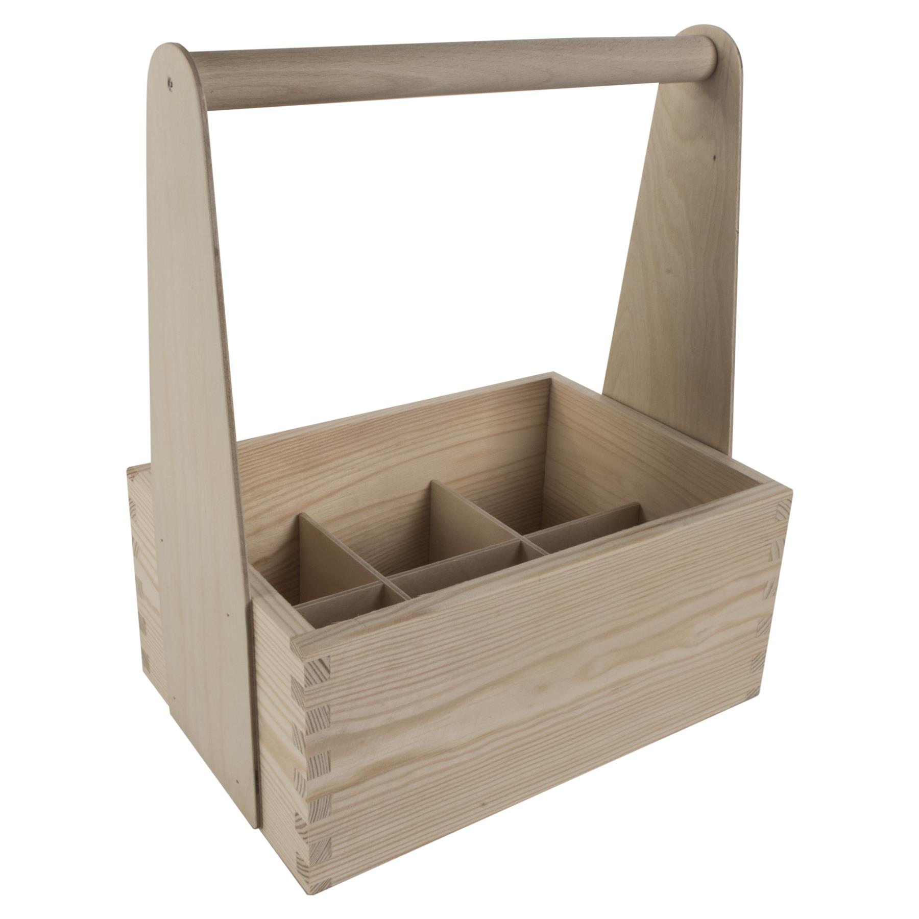 Decorative Wooden Bottle Carrier Holder Caddy Tote Trug Craft Personalization - Picture 10 of 18