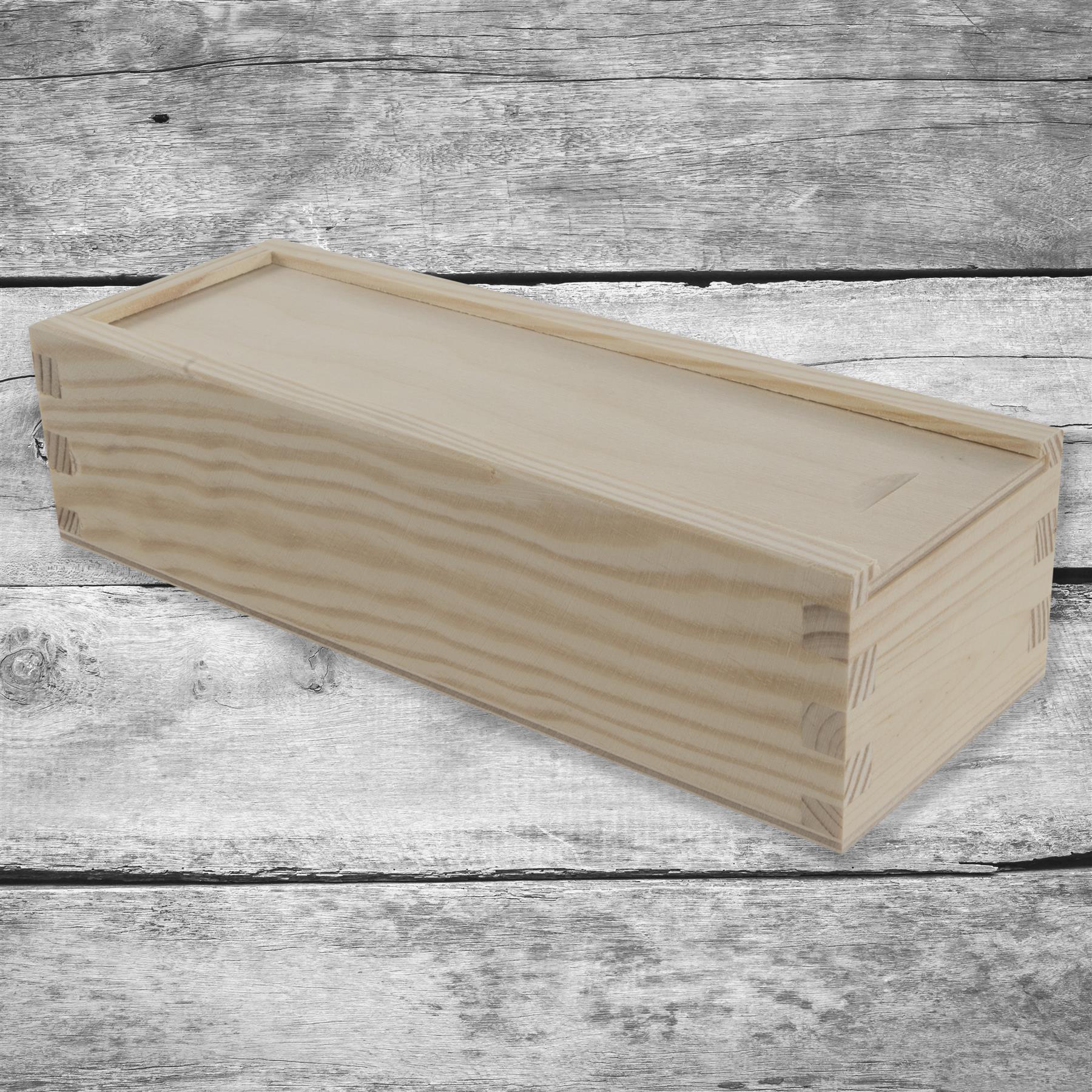 Caja de lápices profundos de madera Cepillo Crayones Tapa deslizante Titular Caso de regalo | 23x8x5.5cm - Imagen 31 de 52