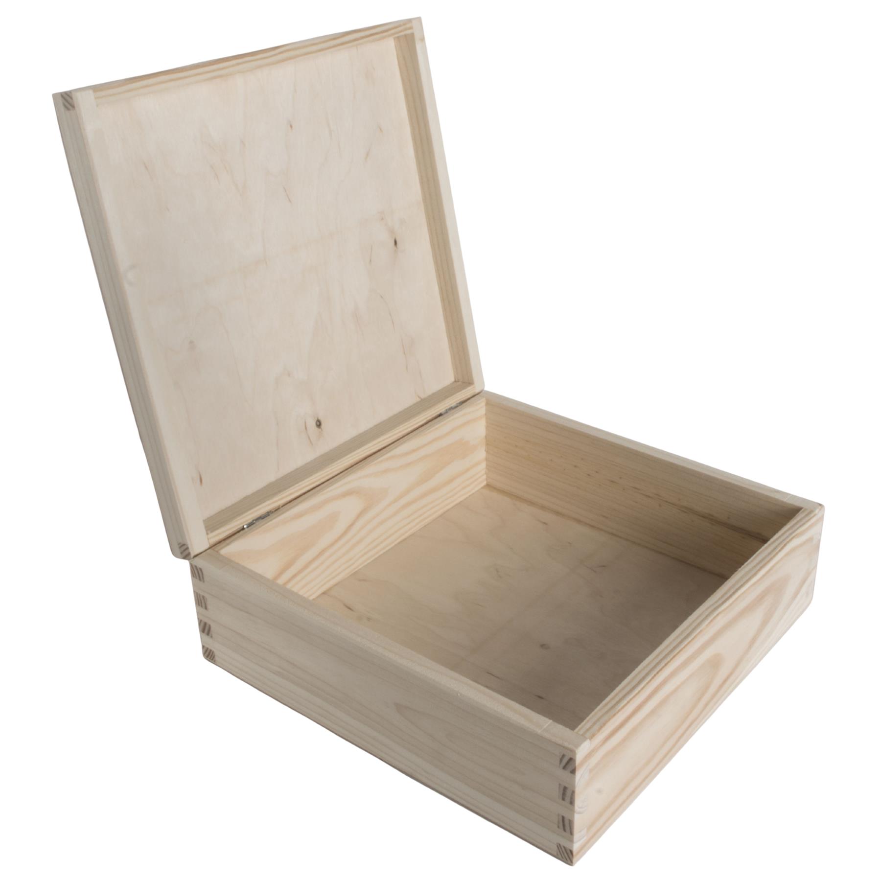 Square Wooden Lid Boxes | Plain Pine for Craft | Keepsake Trinket Memory Storage - Picture 173 of 238