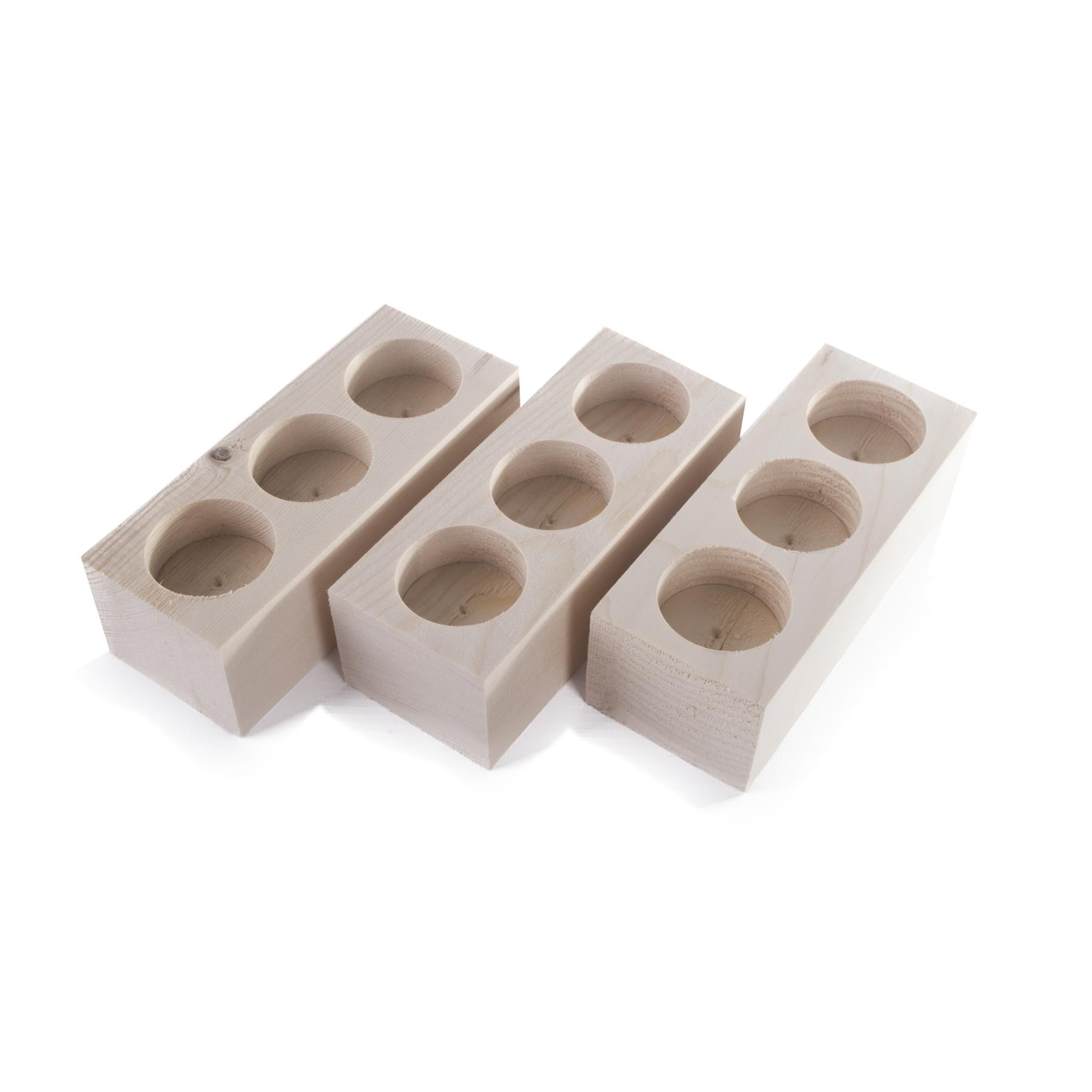 Wooden Tea Light Candle Holder | Craft Decorative Pine| Double Triple Quadruple - Picture 26 of 36