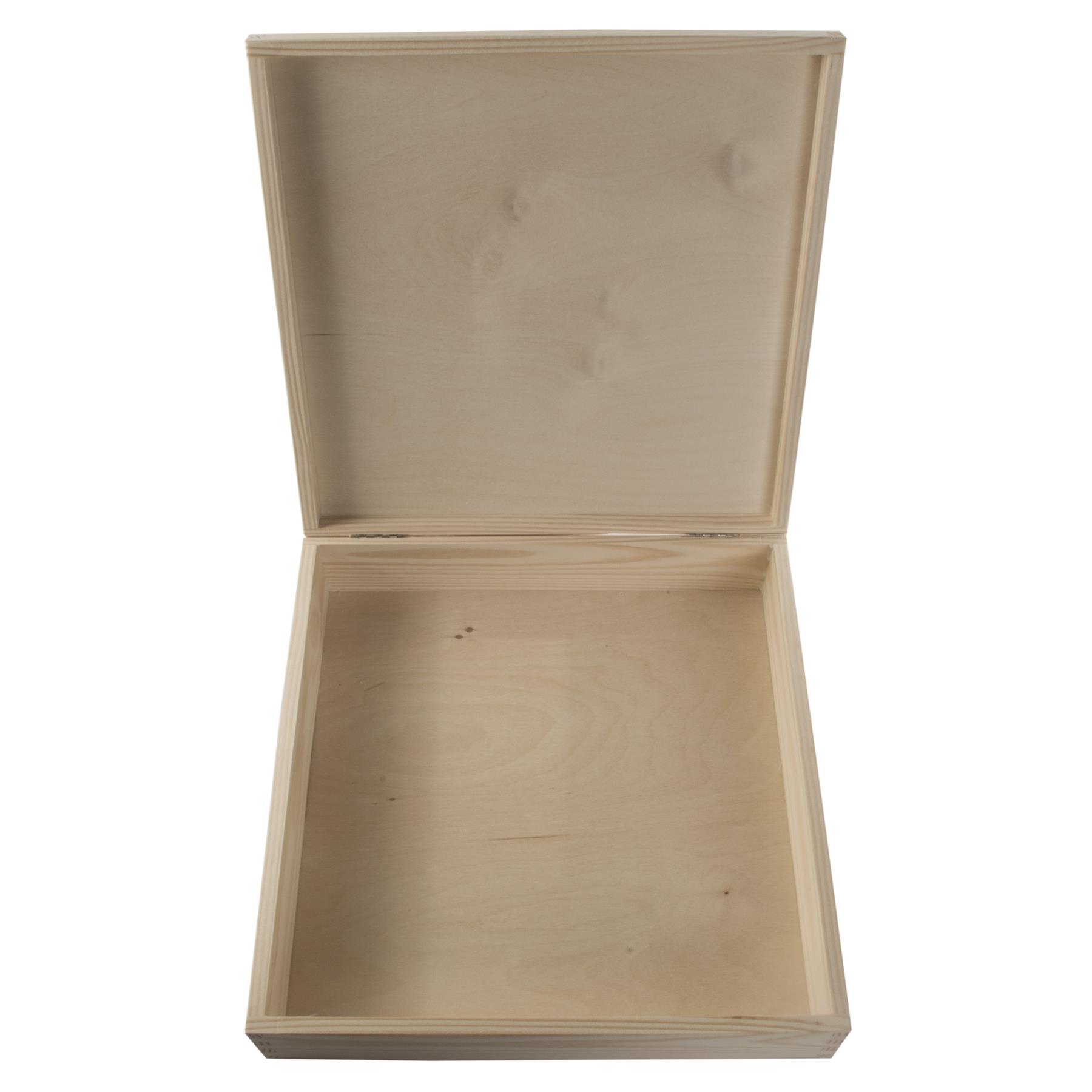 Square Wooden Lid Boxes | Plain Pine for Craft | Keepsake Trinket Memory Storage - Picture 197 of 238