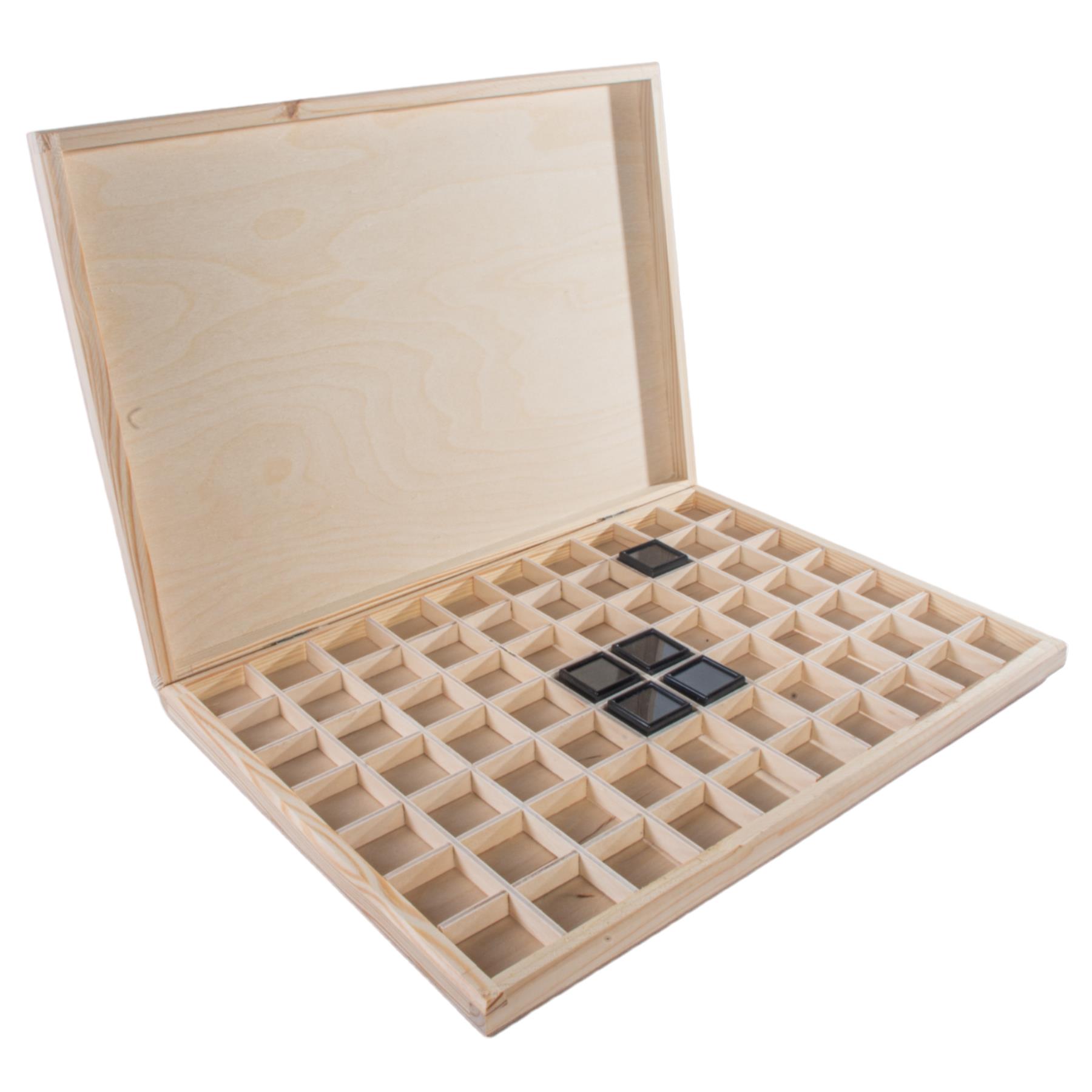 Wooden 40/50/70 Grids Gemstone Bead Jewellery Boxes Removable Dividers Organiser - Picture 32 of 48