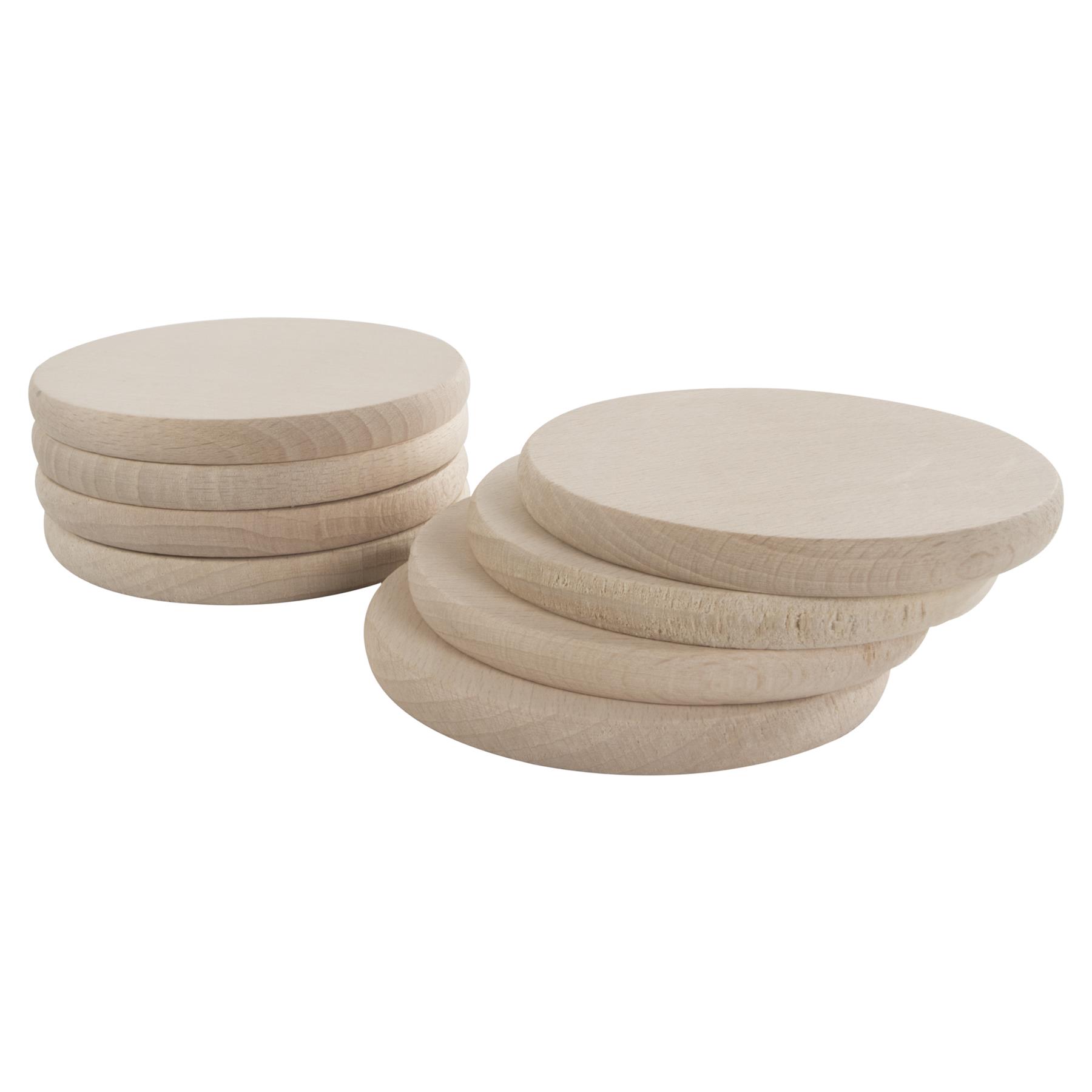 Plain Beechwood Round 9cm Drink Coasters Circle Blanks Coffee Table Cup Decor - Picture 47 of 82