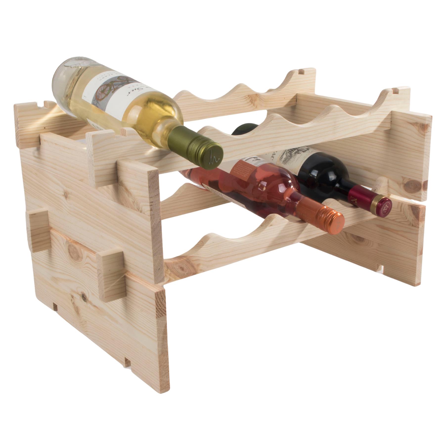 Estantes de vino de madera de 6 a 30 capacidad de botella / selección de soporte de almacenamiento natural - Imagen 5 de 87