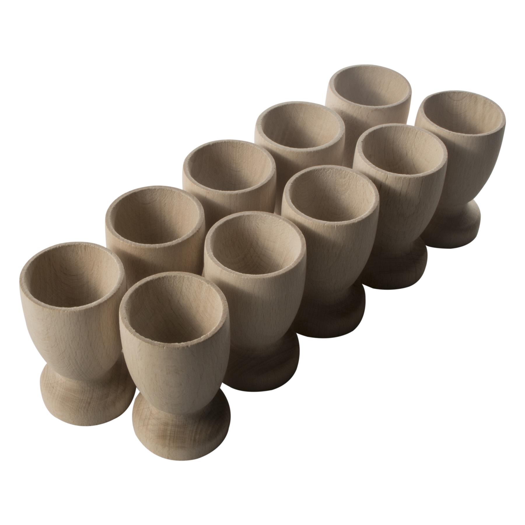 Wooden Egg Cups Natural Beech Serving Breakfast Holder Stands Kitchen Dining - Picture 24 of 27
