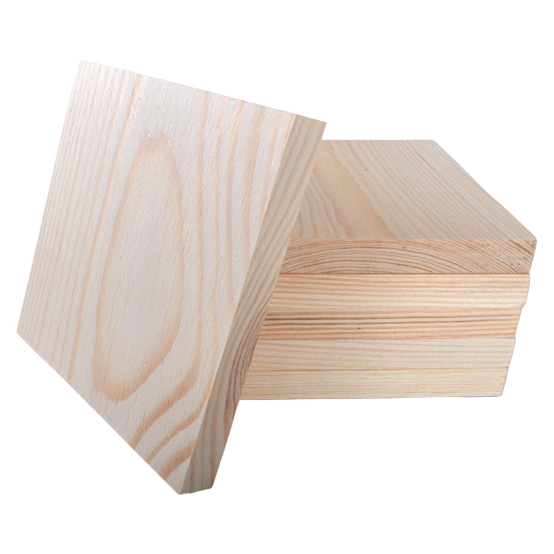 Unfinished Pine Wood Craft Shapes |Wooden Pieces Circle Square Hexagon DIY Discs - Picture 38 of 43