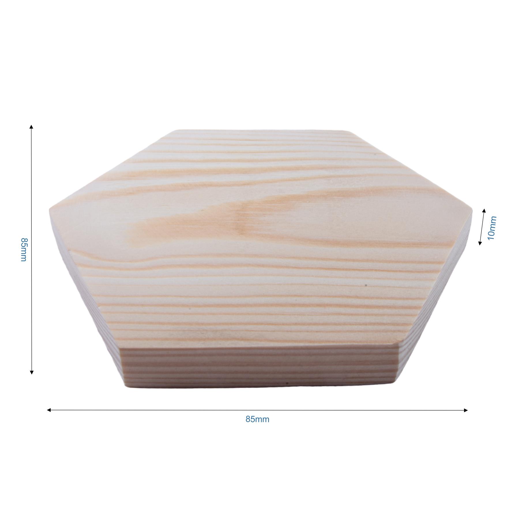 Unfinished Pine Wood Craft Shapes |Wooden Pieces Circle Square Hexagon DIY Discs - Picture 13 of 43
