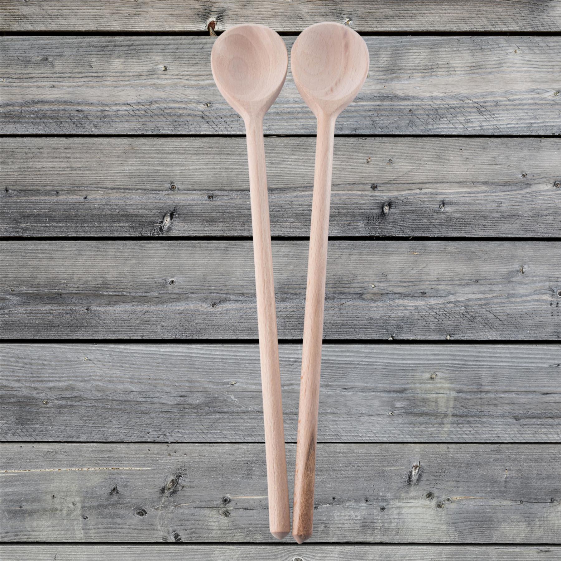 Long Narrow Wooden Spoon 29cm (11") Beechwood Non-Stick Cooking Kitchen Turner - Picture 17 of 40