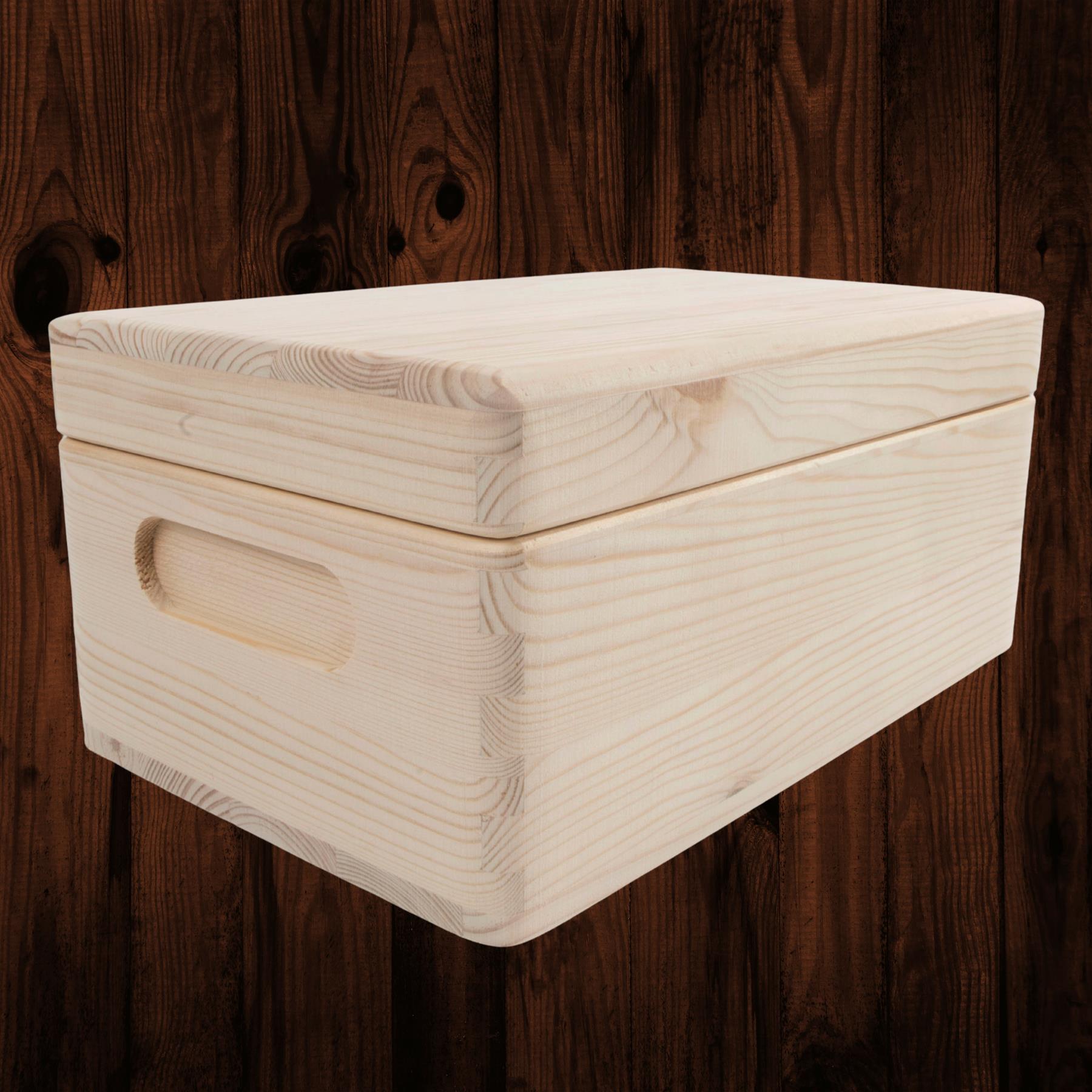 Wooden Lidded Decorative Memory Storage Chest Boxes / 5 Sizes / Small to Large - Picture 20 of 58