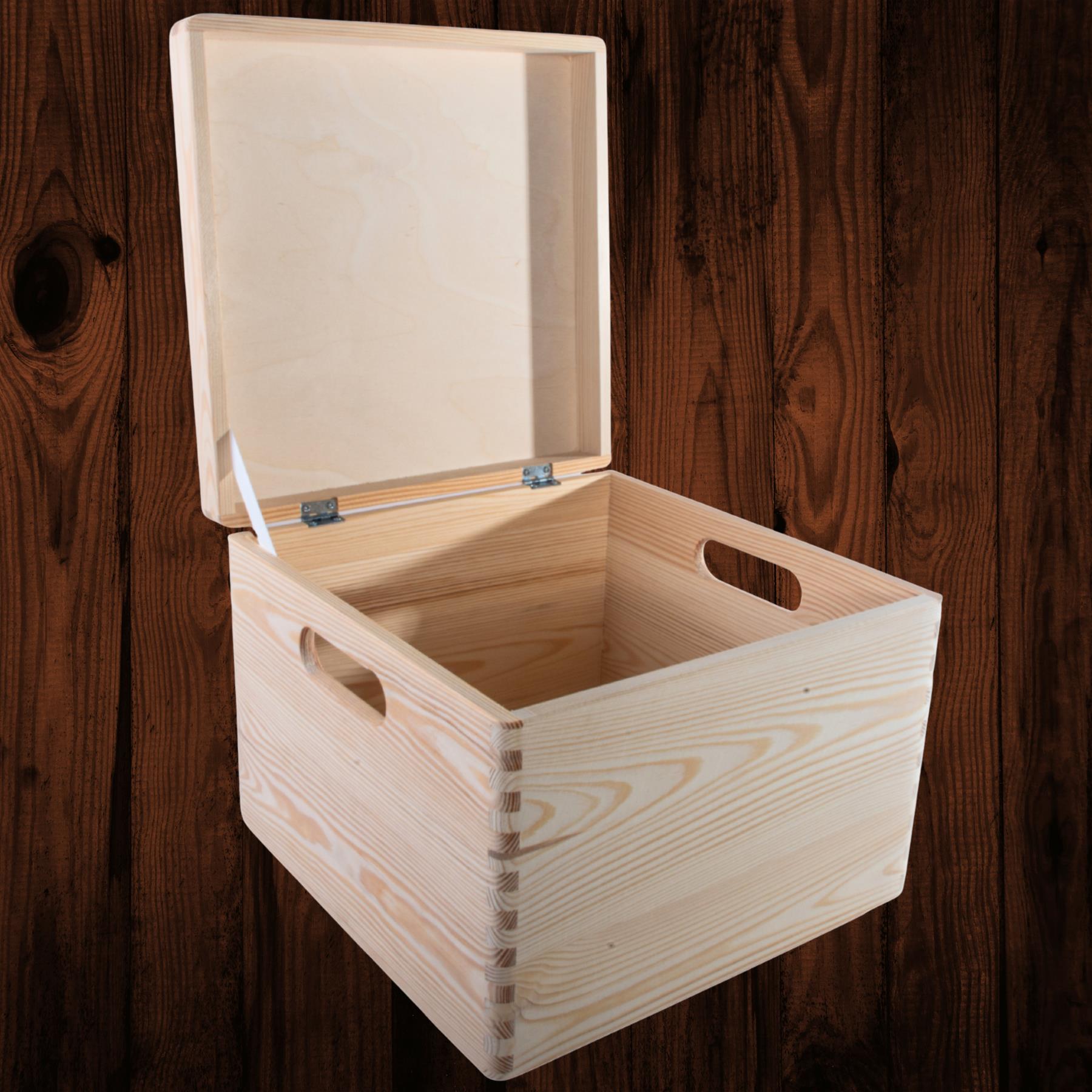 Under-bed Wooden Unfinished Containers | Choice of Sizes | Keepsake Chests w/Lid - Picture 38 of 72