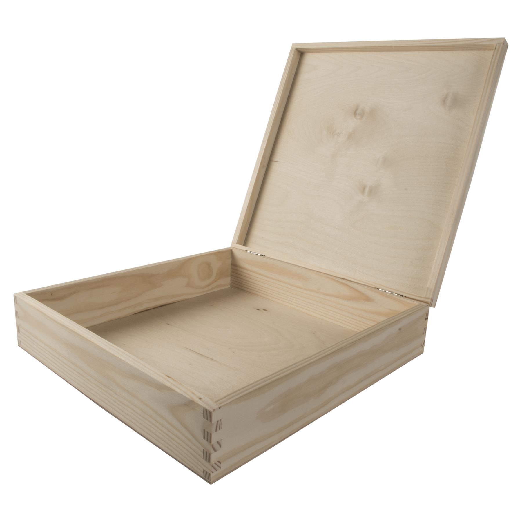 Square Wooden Lid Boxes | Plain Pine for Craft | Keepsake Trinket Memory Storage - Picture 199 of 238