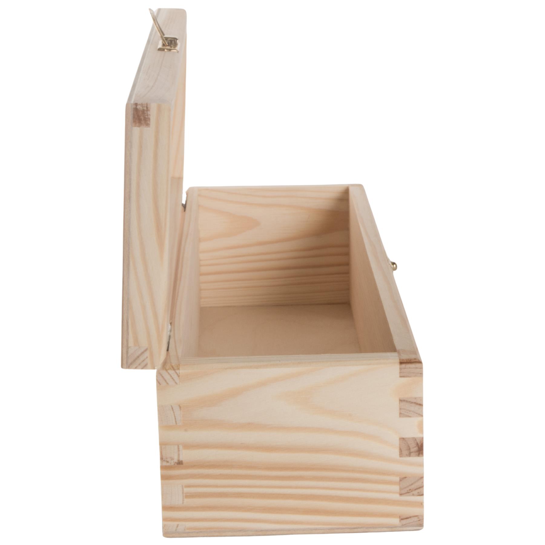Rectangular Long Oblong Trinket Wooden Box Case / Plain Decorative Pine/ 2 Sizes - Picture 7 of 23