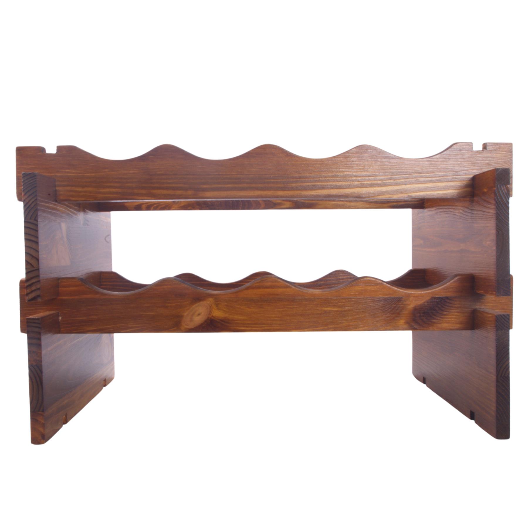 Weinregal aus Holz freistehend stapelbar modulare Wellenanzeige Flaschenhalter Regal - Bild 15 von 50