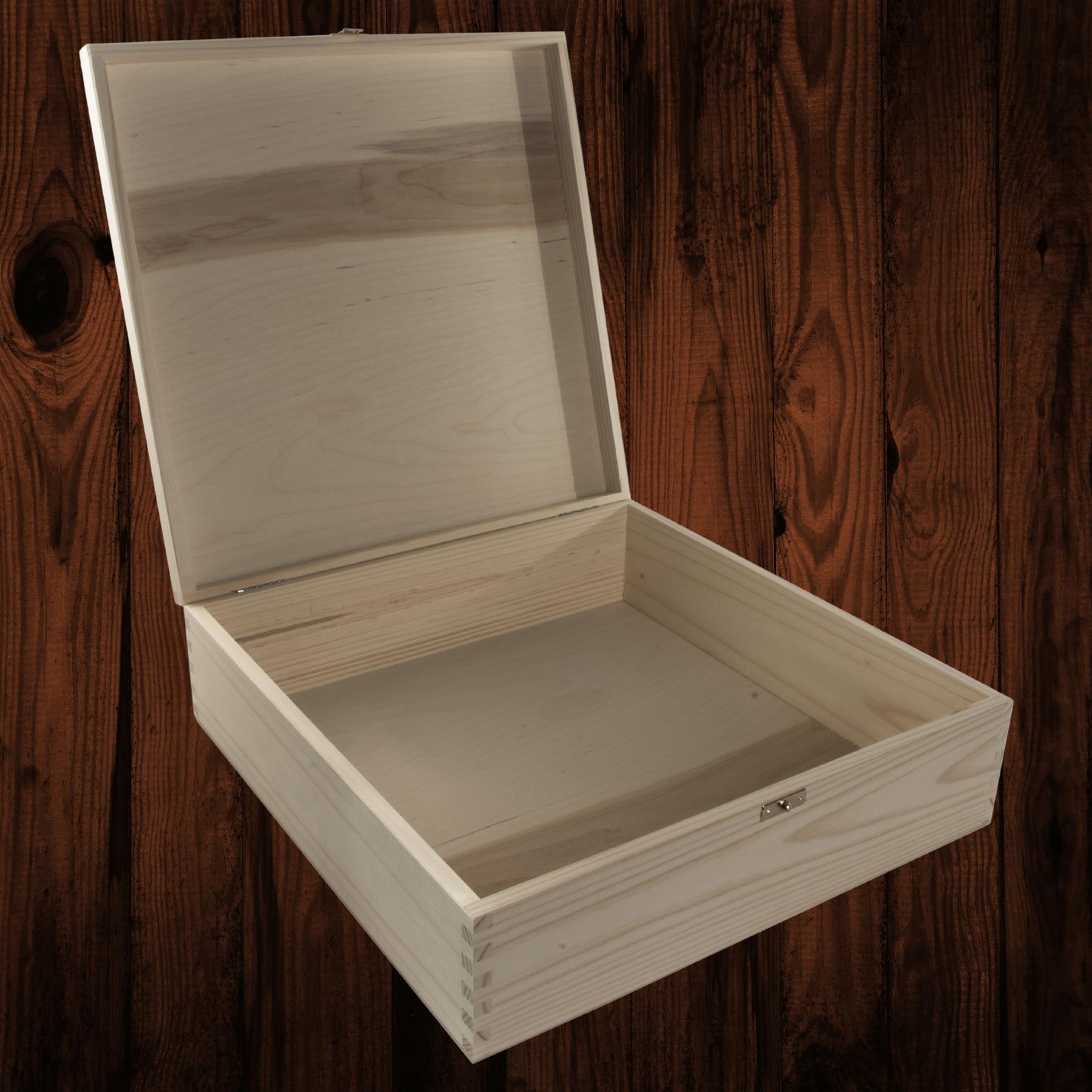 Square Wood Gift Trinket Keepsake Box Pyrography Decoupage |36 x 36 x 10.5 cm - Picture 4 of 27